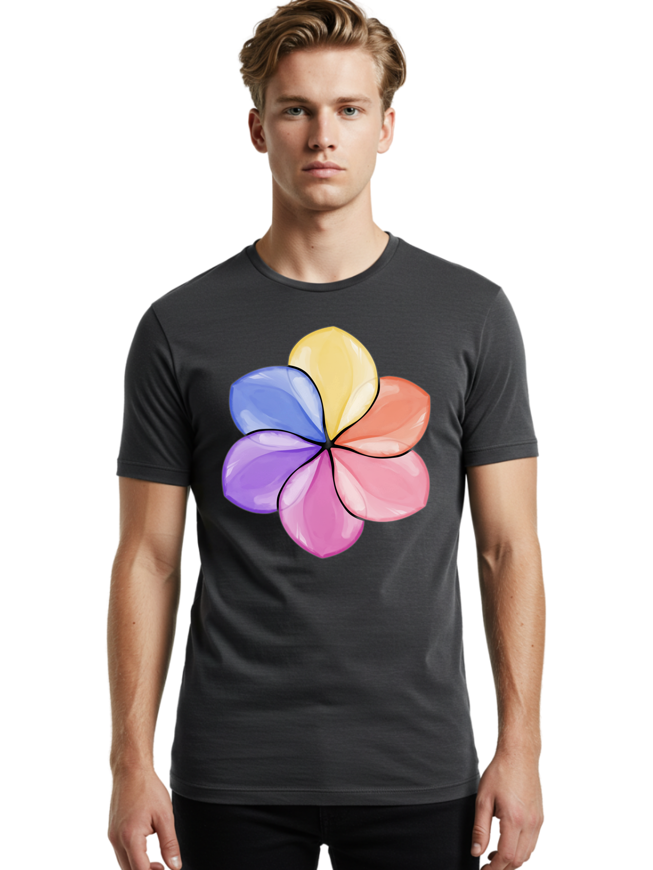 Multicolored-Flower Men'S Graphic Tee, 100% Cotton, Comfortable Casual Summer Wear, Machine Washable, Vintage Camera, Old Camera, Antique Camera, Black Camera, Classic Photography, Photography Equipment, Nostalgic Device, Film Camera, Baj595