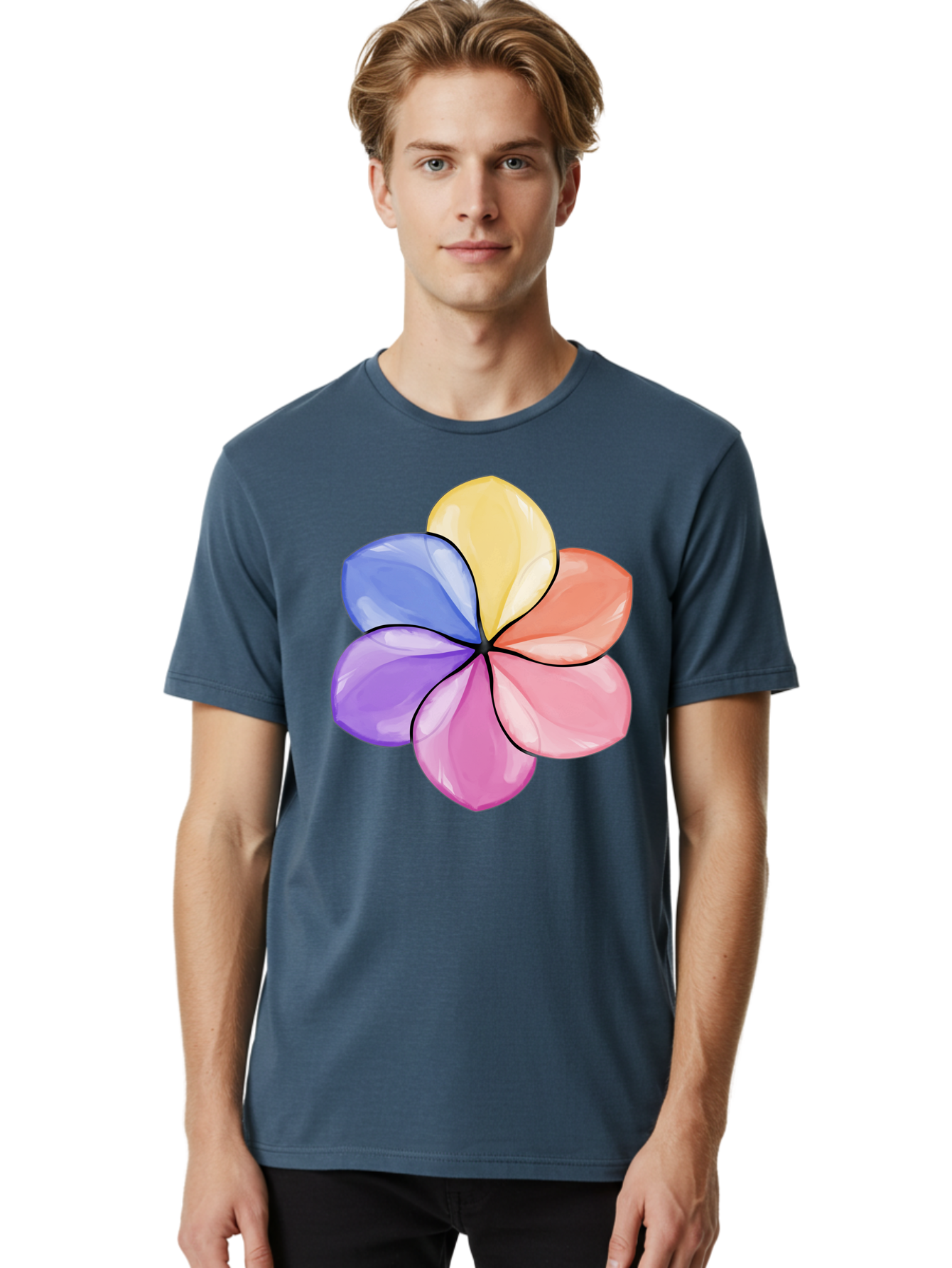 Multicolored-Flower Men'S Graphic Tee, 100% Cotton, Comfortable Casual Summer Wear, Machine Washable, Vintage Camera, Old Camera, Antique Camera, Black Camera, Classic Photography, Photography Equipment, Nostalgic Device, Film Camera, Baj595