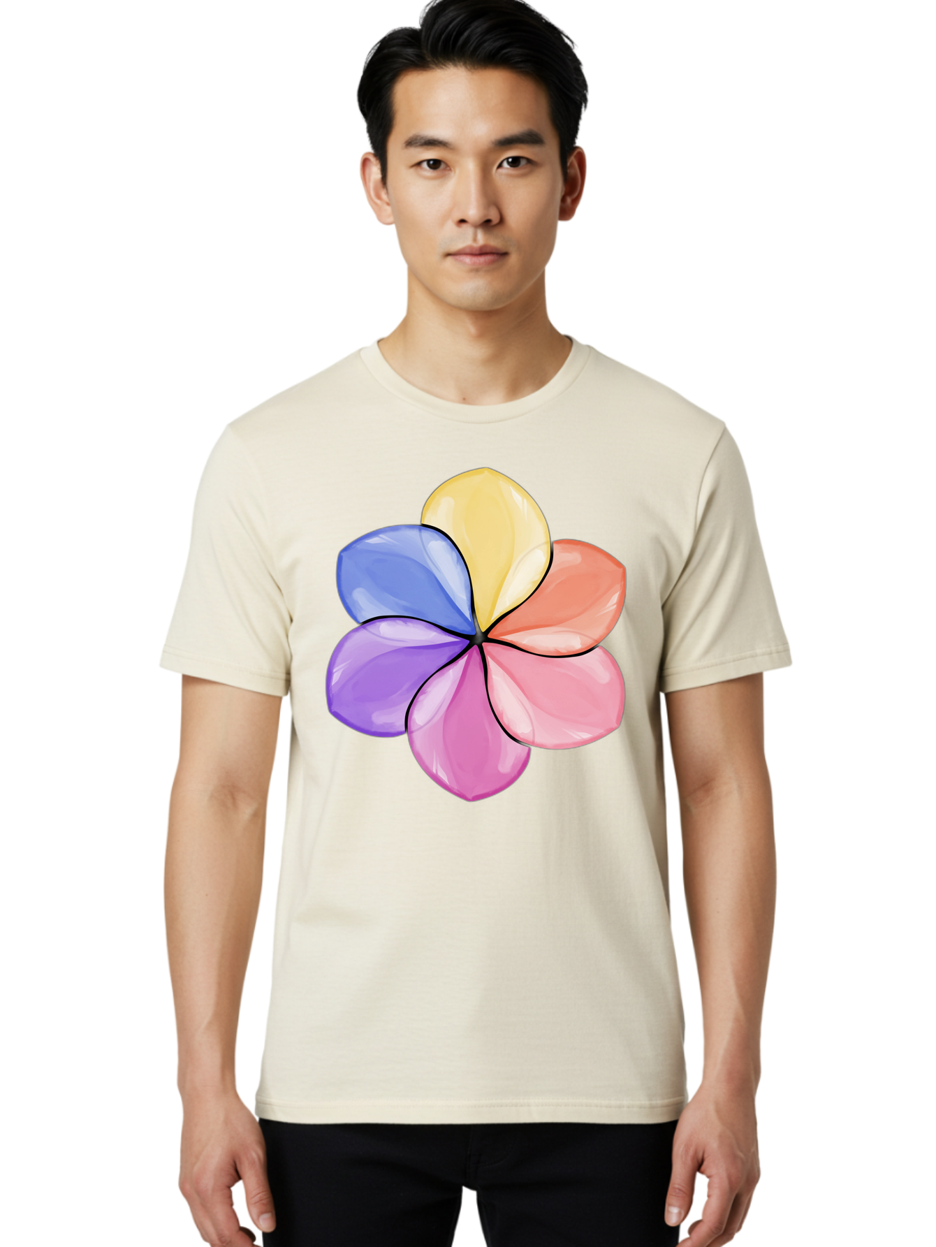 Multicolored-Flower Men'S Graphic Tee, 100% Cotton, Comfortable Casual Summer Wear, Machine Washable, Vintage Camera, Old Camera, Antique Camera, Black Camera, Classic Photography, Photography Equipment, Nostalgic Device, Film Camera, Baj595