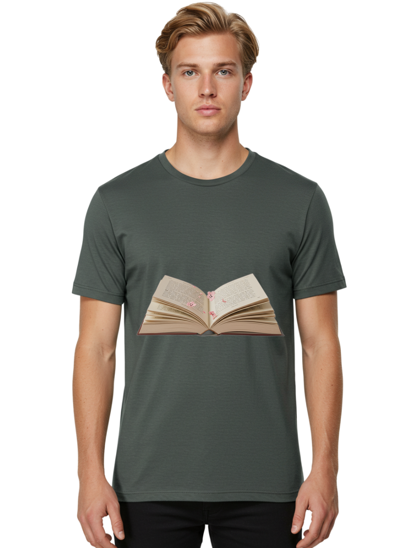 Open-Book-2 Men'S Graphic Tee, 100% Cotton, Comfortable Casual Summer Wear, Machine Washable, Vintage Camera, Old Camera, Antique Camera, Black Camera, Classic Photography, Photography Equipment, Nostalgic Device, Film Camera, Camera Art Baj598
