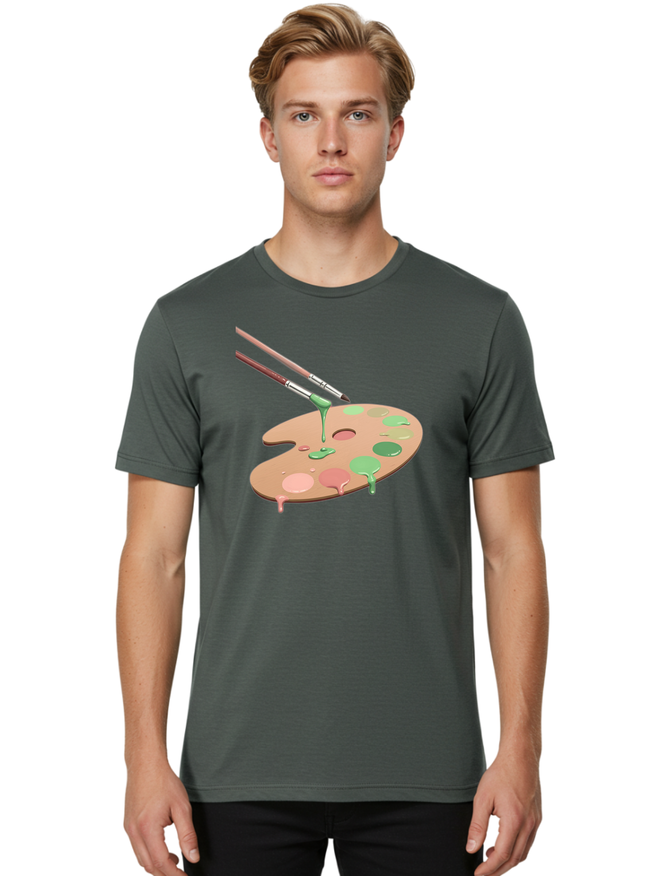Paintbrushes-And-Palette Men'S Graphic Tee, 100% Cotton, Comfortable Casual Summer Wear, Machine Washable, Vintage Camera, Old Camera, Antique Camera, Black Camera, Classic Photography, Photography Equipment, Nostalgic Device, Film Camera, Baj610