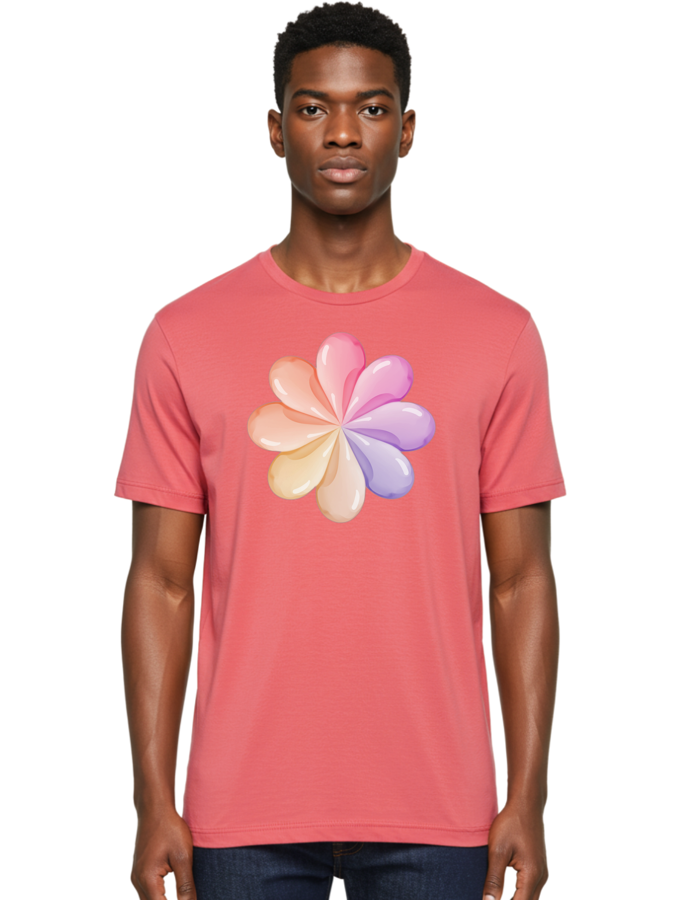 Pastel-Flower-1 Men'S Graphic Tee, 100% Cotton, Comfortable Casual Summer Wear, Machine Washable, Vintage Camera, Old Camera, Antique Camera, Black Camera, Classic Photography, Photography Equipment, Nostalgic Device, Film Camera, Camera Art Baj617