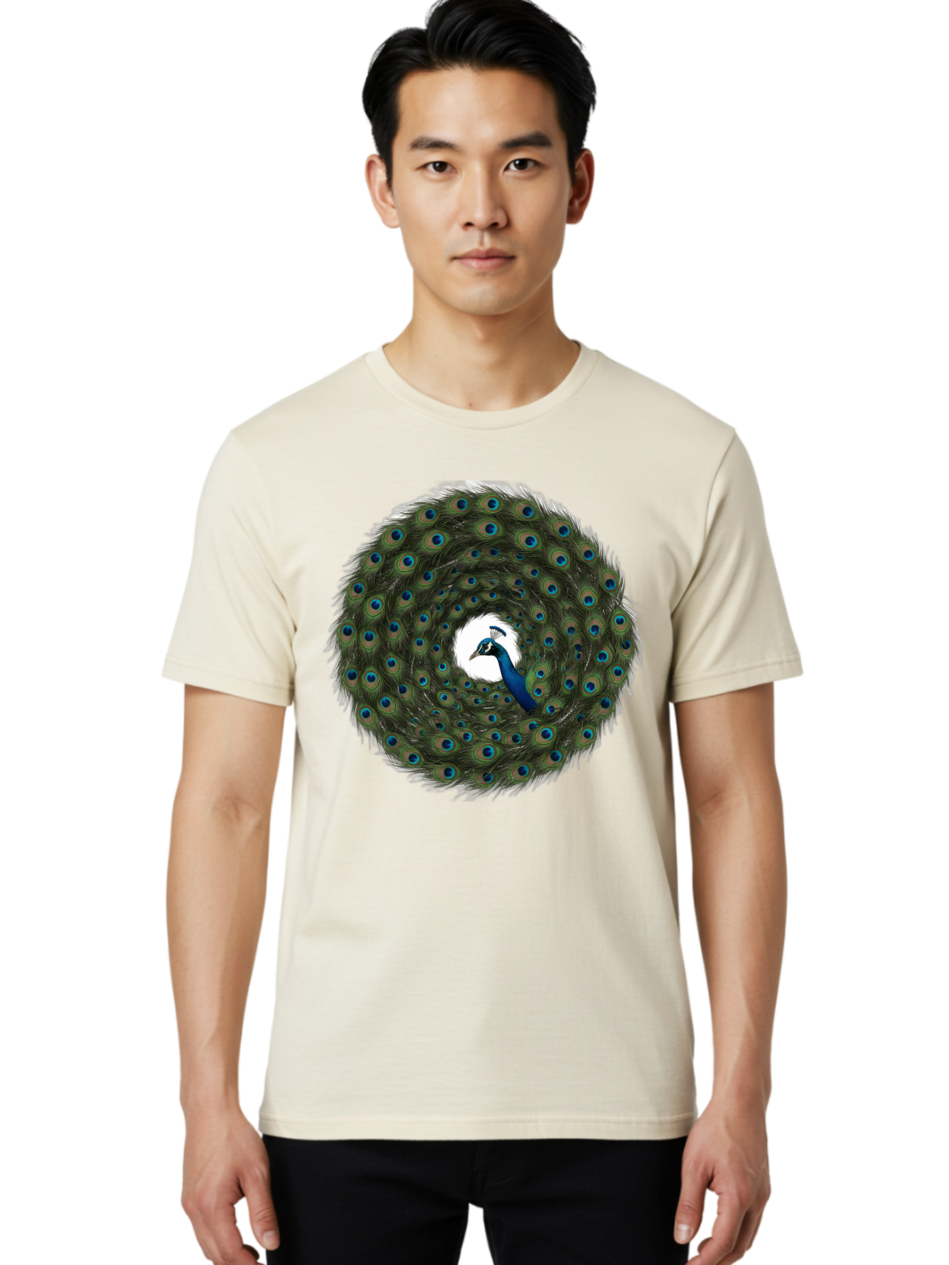Peacock-Feathers-1 Men'S Graphic Tee, 100% Cotton, Comfortable Casual Summer Wear, Machine Washable, Vintage Camera, Old Camera, Antique Camera, Black Camera, Classic Photography, Photography Equipment, Nostalgic Device, Film Camera, Baj629