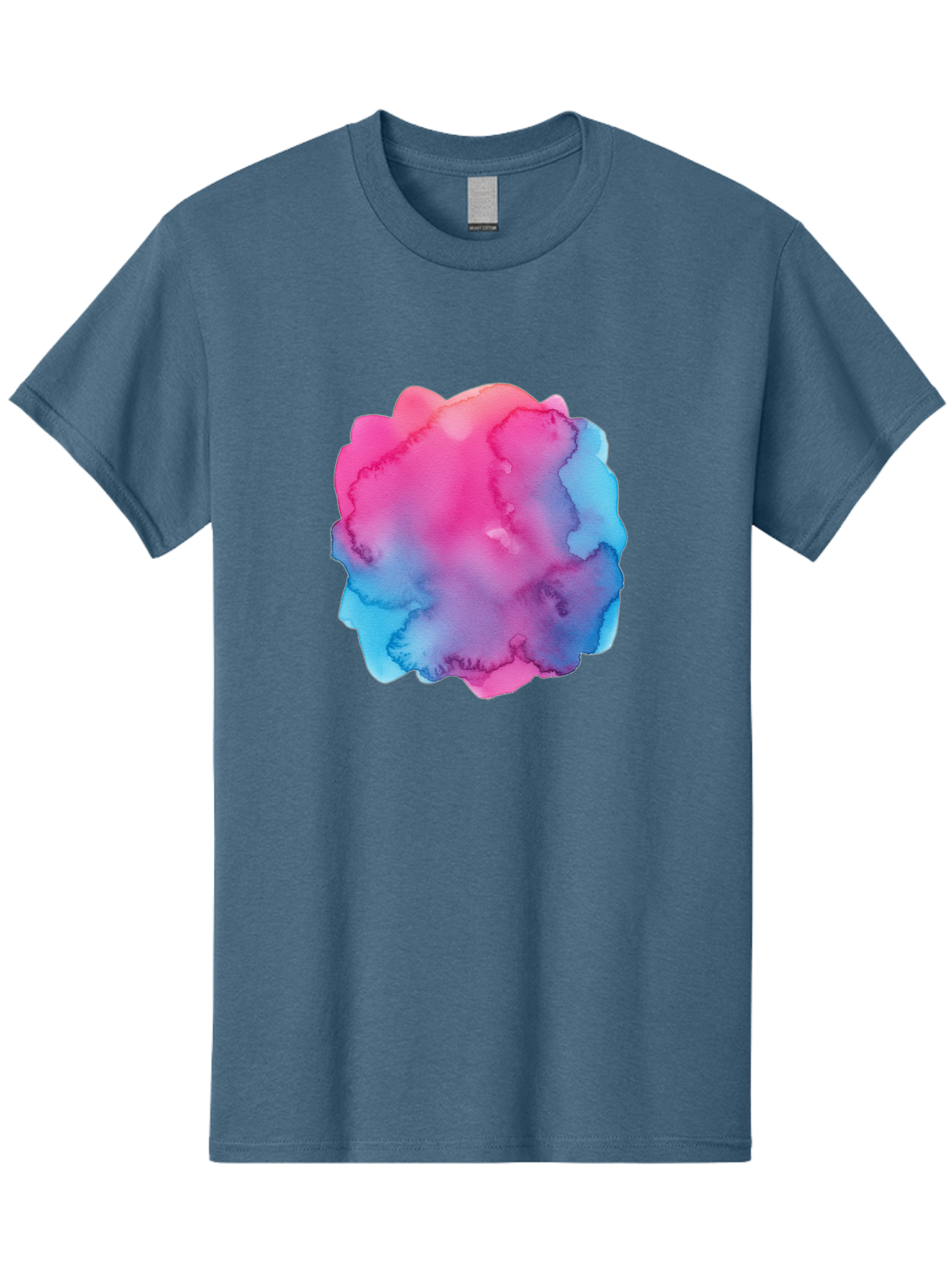 Pink-Blue-Watercolor-Splash Men'S Graphic Tee, 100% Cotton, Comfortable Casual Summer Wear, Machine Washable, Vintage Camera, Old Camera, Antique Camera, Black Camera, Classic Photography, Photography Equipment, Nostalgic Device, Film Camera, Baj658