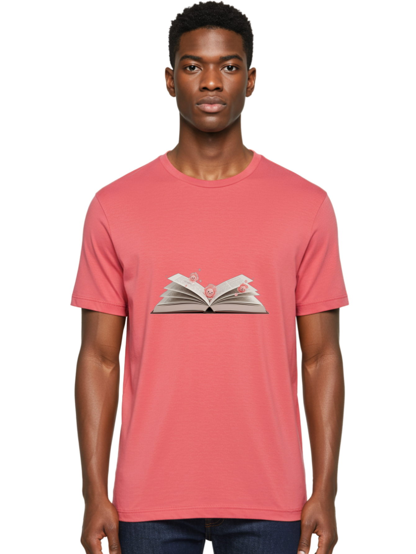 Pink-Characters-Flying-Out-Of-Book Men'S Graphic Tee, 100% Cotton, Comfortable Casual Summer Wear, Machine Washable, Vintage Camera, Old Camera, Antique Camera, Black Camera, Classic Photography, Photography Equipment, Nostalgic Device, Baj660