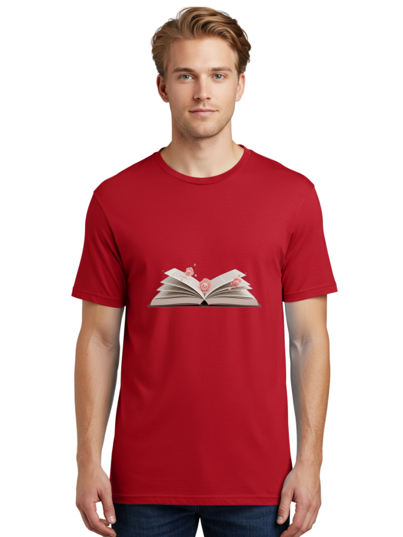 Pink-Characters-Flying-Out-Of-Book Men'S Graphic Tee, 100% Cotton, Comfortable Casual Summer Wear, Machine Washable, Vintage Camera, Old Camera, Antique Camera, Black Camera, Classic Photography, Photography Equipment, Nostalgic Device, Baj660