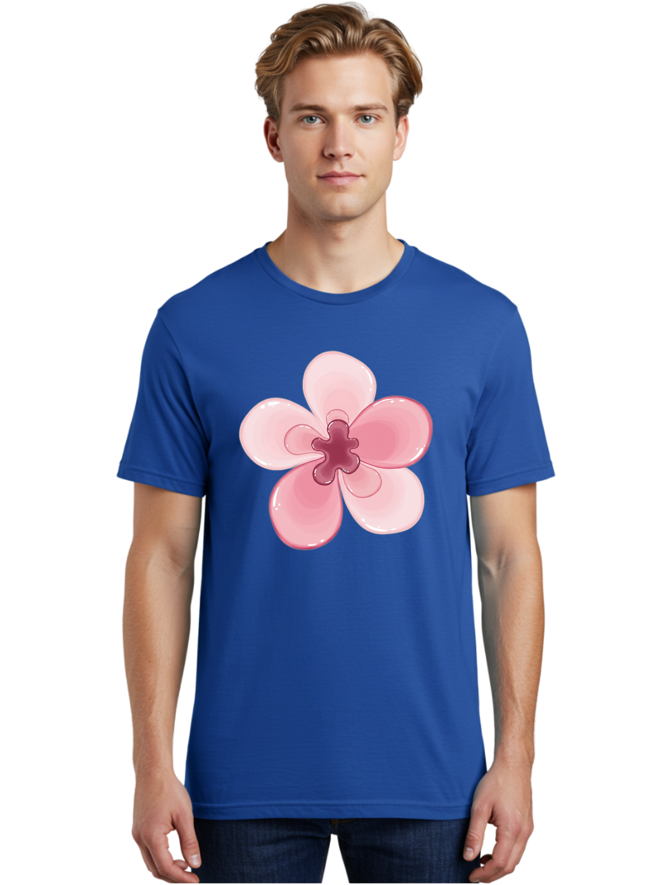Pink-Flower-1 Men'S Graphic Tee, 100% Cotton, Comfortable Casual Summer Wear, Machine Washable, Vintage Camera, Old Camera, Antique Camera, Black Camera, Classic Photography, Photography Equipment, Nostalgic Device, Film Camera, Camera Art Baj669