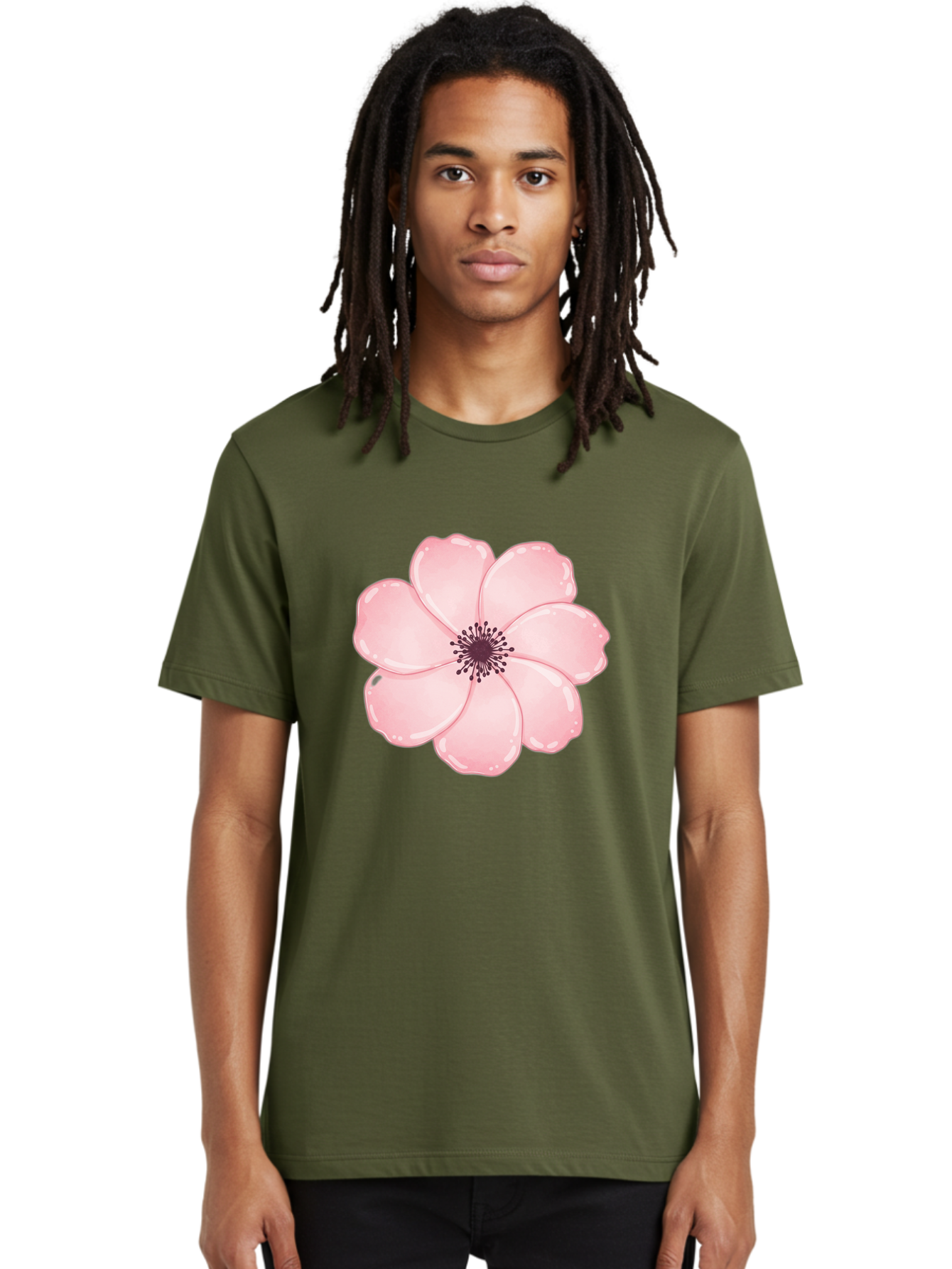 Pink-Flower Men'S Graphic Tee, 100% Cotton, Comfortable Casual Summer Wear, Machine Washable, Vintage Camera, Old Camera, Antique Camera, Black Camera, Classic Photography, Photography Equipment, Nostalgic Device, Film Camera, Camera Art Baj670