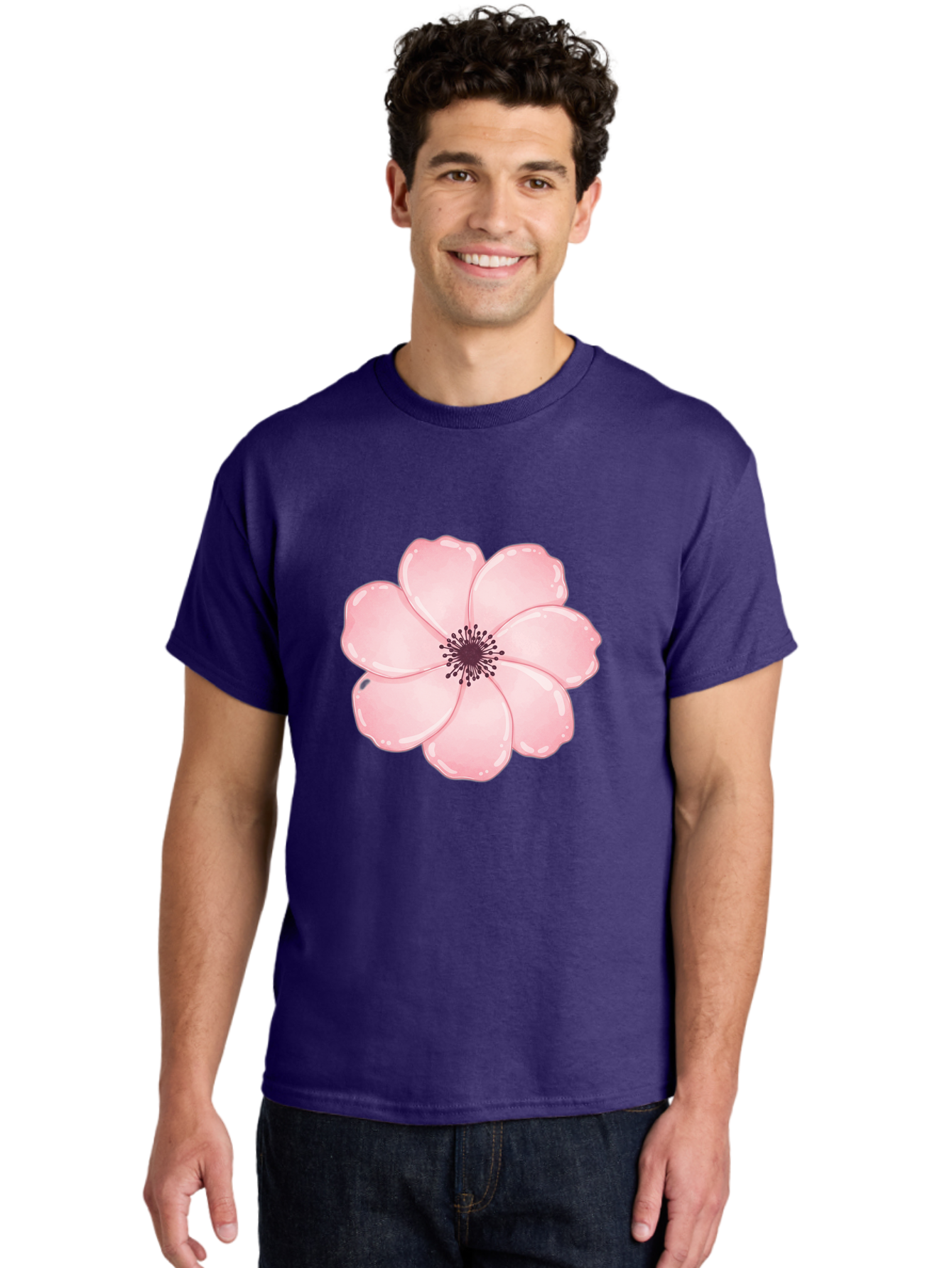 Pink-Flower Men'S Graphic Tee, 100% Cotton, Comfortable Casual Summer Wear, Machine Washable, Vintage Camera, Old Camera, Antique Camera, Black Camera, Classic Photography, Photography Equipment, Nostalgic Device, Film Camera, Camera Art Baj670