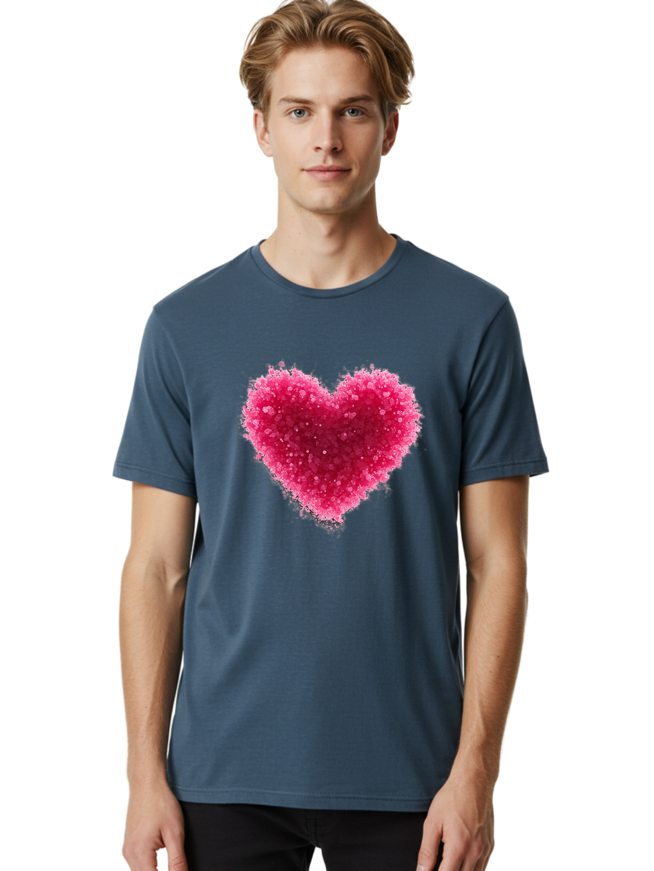 Pink-Heart-1 Men'S Graphic Tee, 100% Cotton, Comfortable Casual Summer Wear, Machine Washable, Vintage Camera, Old Camera, Antique Camera, Black Camera, Classic Photography, Photography Equipment, Nostalgic Device, Film Camera, Camera Art Baj672