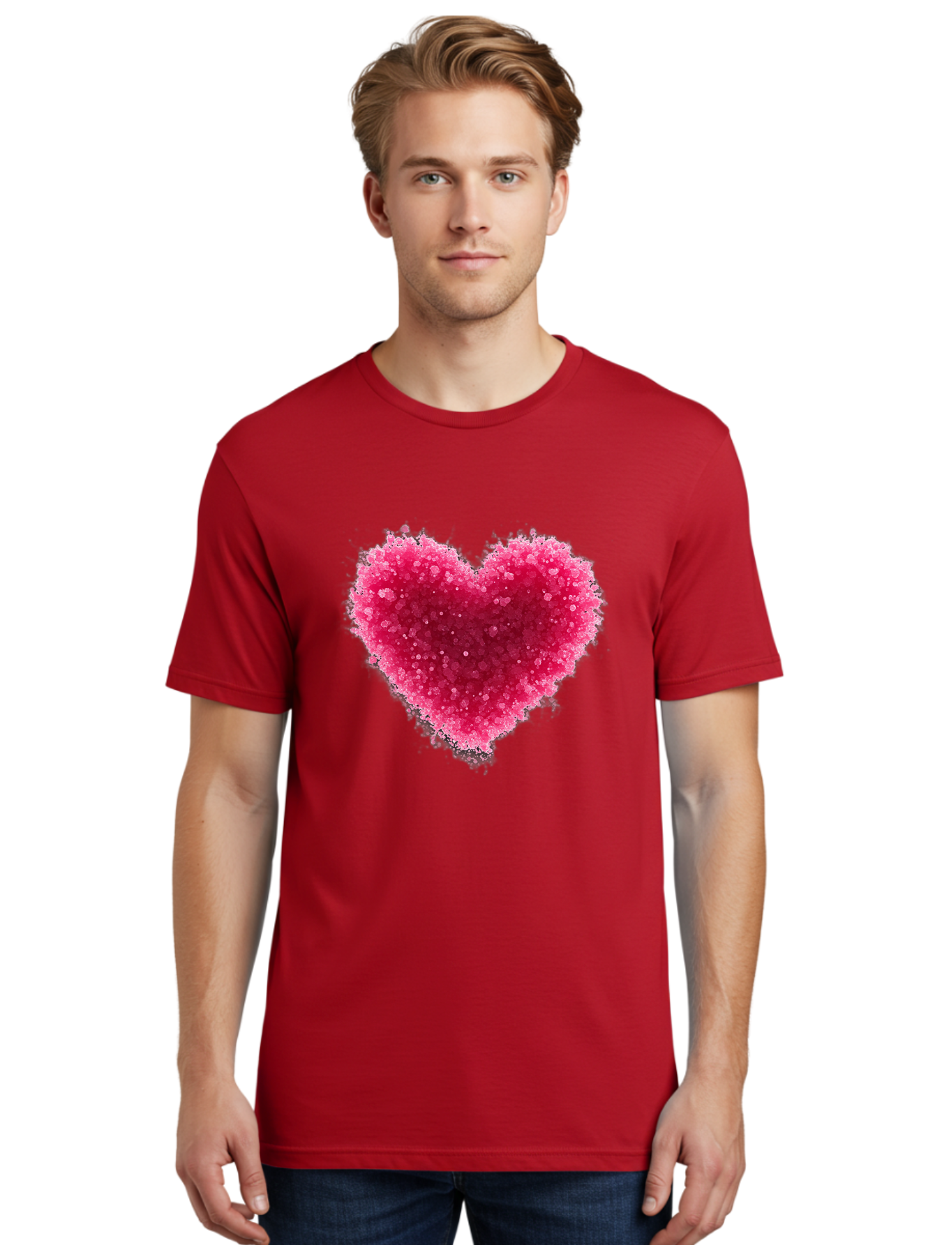 Pink-Heart-1 Men'S Graphic Tee, 100% Cotton, Comfortable Casual Summer Wear, Machine Washable, Vintage Camera, Old Camera, Antique Camera, Black Camera, Classic Photography, Photography Equipment, Nostalgic Device, Film Camera, Camera Art Baj672