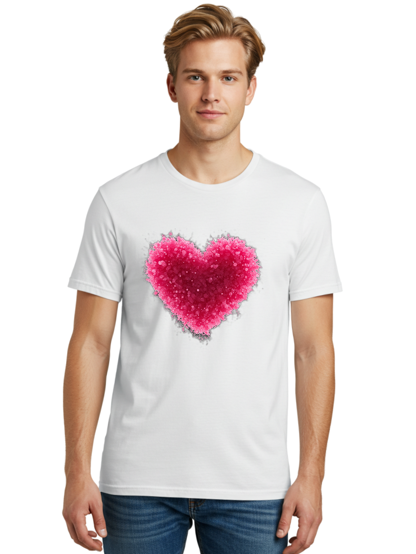 Pink-Heart-1 Men'S Graphic Tee, 100% Cotton, Comfortable Casual Summer Wear, Machine Washable, Vintage Camera, Old Camera, Antique Camera, Black Camera, Classic Photography, Photography Equipment, Nostalgic Device, Film Camera, Camera Art Baj672