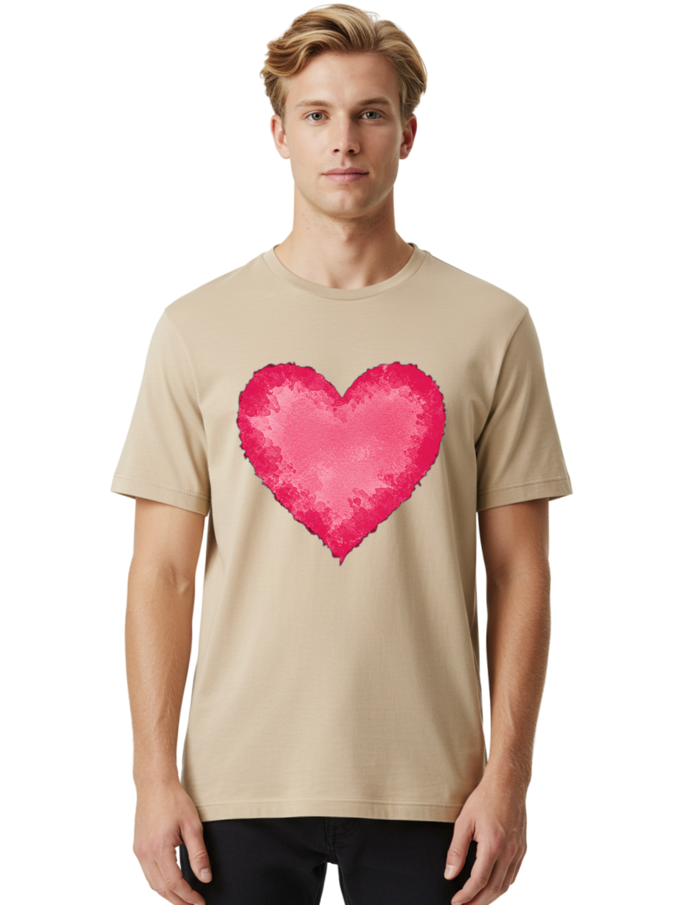 Pink-Heart-2 Men'S Graphic Tee, 100% Cotton, Comfortable Casual Summer Wear, Machine Washable, Vintage Camera, Old Camera, Antique Camera, Black Camera, Classic Photography, Photography Equipment, Nostalgic Device, Film Camera, Camera Art Baj673