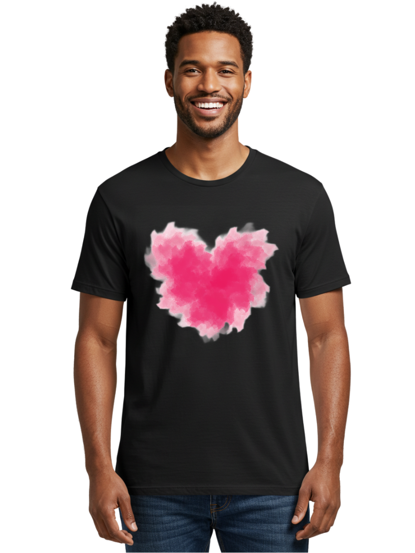 Pink-Heart-3 Men'S Graphic Tee, 100% Cotton, Comfortable Casual Summer Wear, Machine Washable, Vintage Camera, Old Camera, Antique Camera, Black Camera, Classic Photography, Photography Equipment, Nostalgic Device, Film Camera, Camera Art Baj674