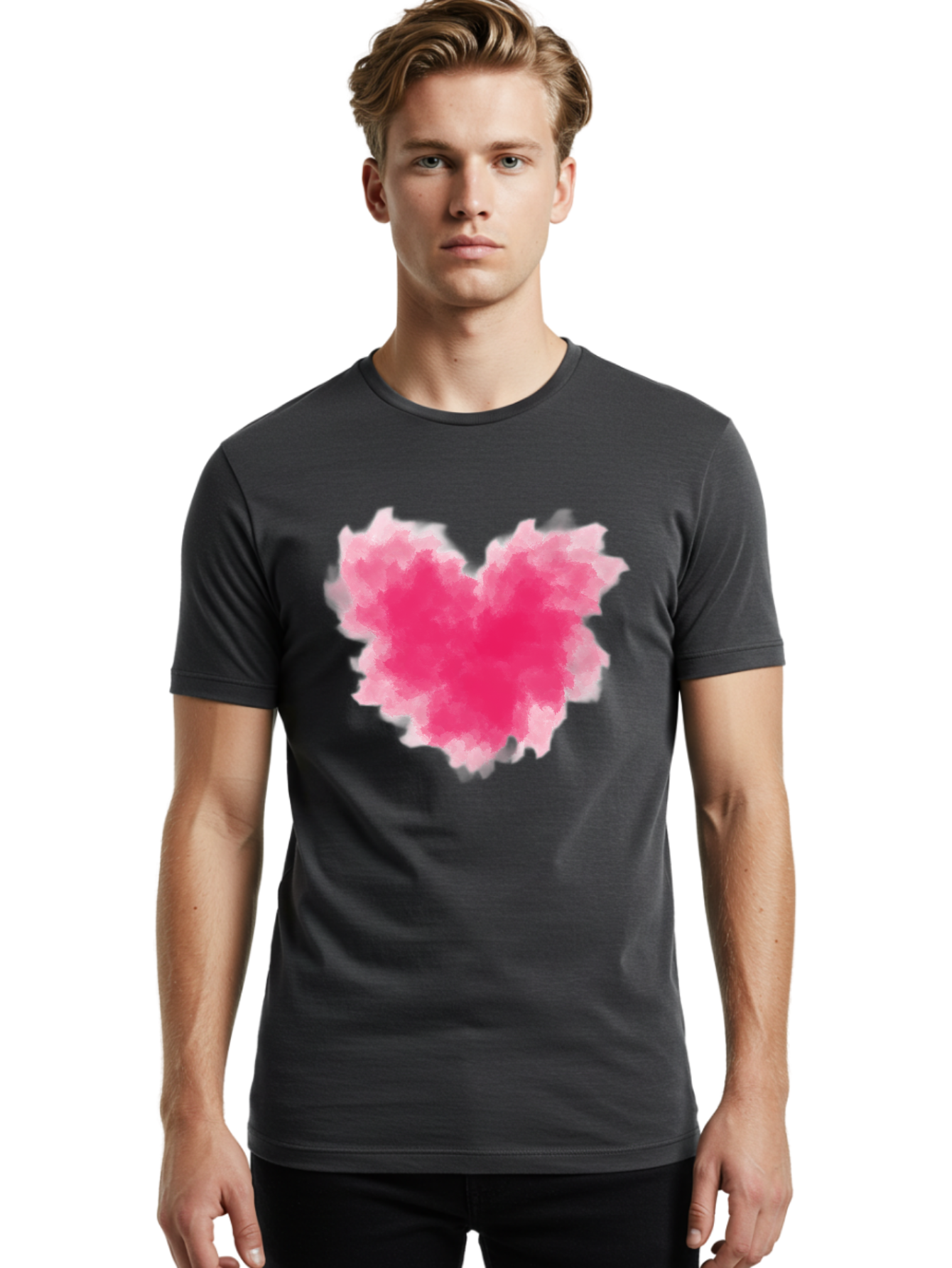 Pink-Heart-3 Men'S Graphic Tee, 100% Cotton, Comfortable Casual Summer Wear, Machine Washable, Vintage Camera, Old Camera, Antique Camera, Black Camera, Classic Photography, Photography Equipment, Nostalgic Device, Film Camera, Camera Art Baj674