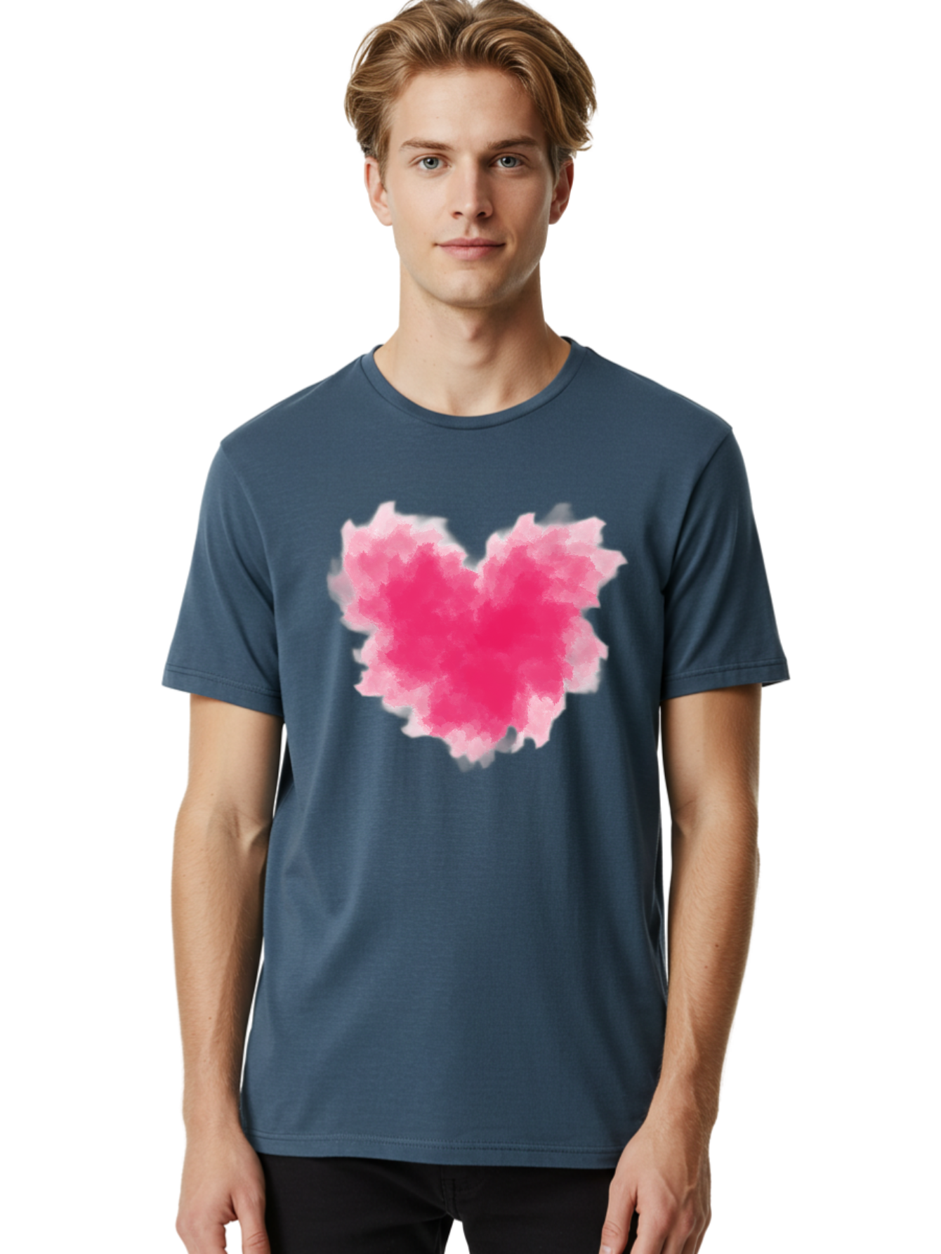 Pink-Heart-3 Men'S Graphic Tee, 100% Cotton, Comfortable Casual Summer Wear, Machine Washable, Vintage Camera, Old Camera, Antique Camera, Black Camera, Classic Photography, Photography Equipment, Nostalgic Device, Film Camera, Camera Art Baj674