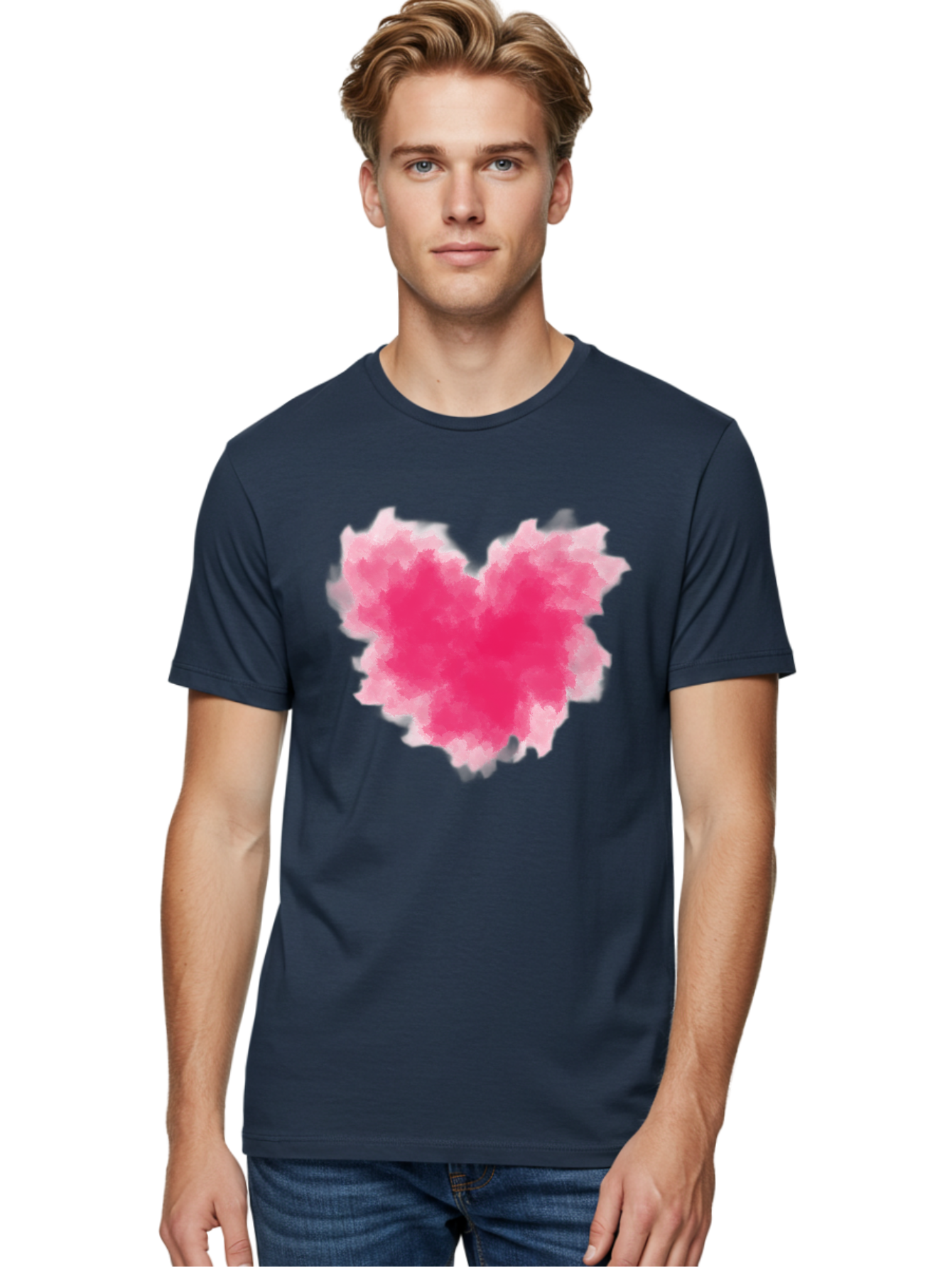 Pink-Heart-3 Men'S Graphic Tee, 100% Cotton, Comfortable Casual Summer Wear, Machine Washable, Vintage Camera, Old Camera, Antique Camera, Black Camera, Classic Photography, Photography Equipment, Nostalgic Device, Film Camera, Camera Art Baj674