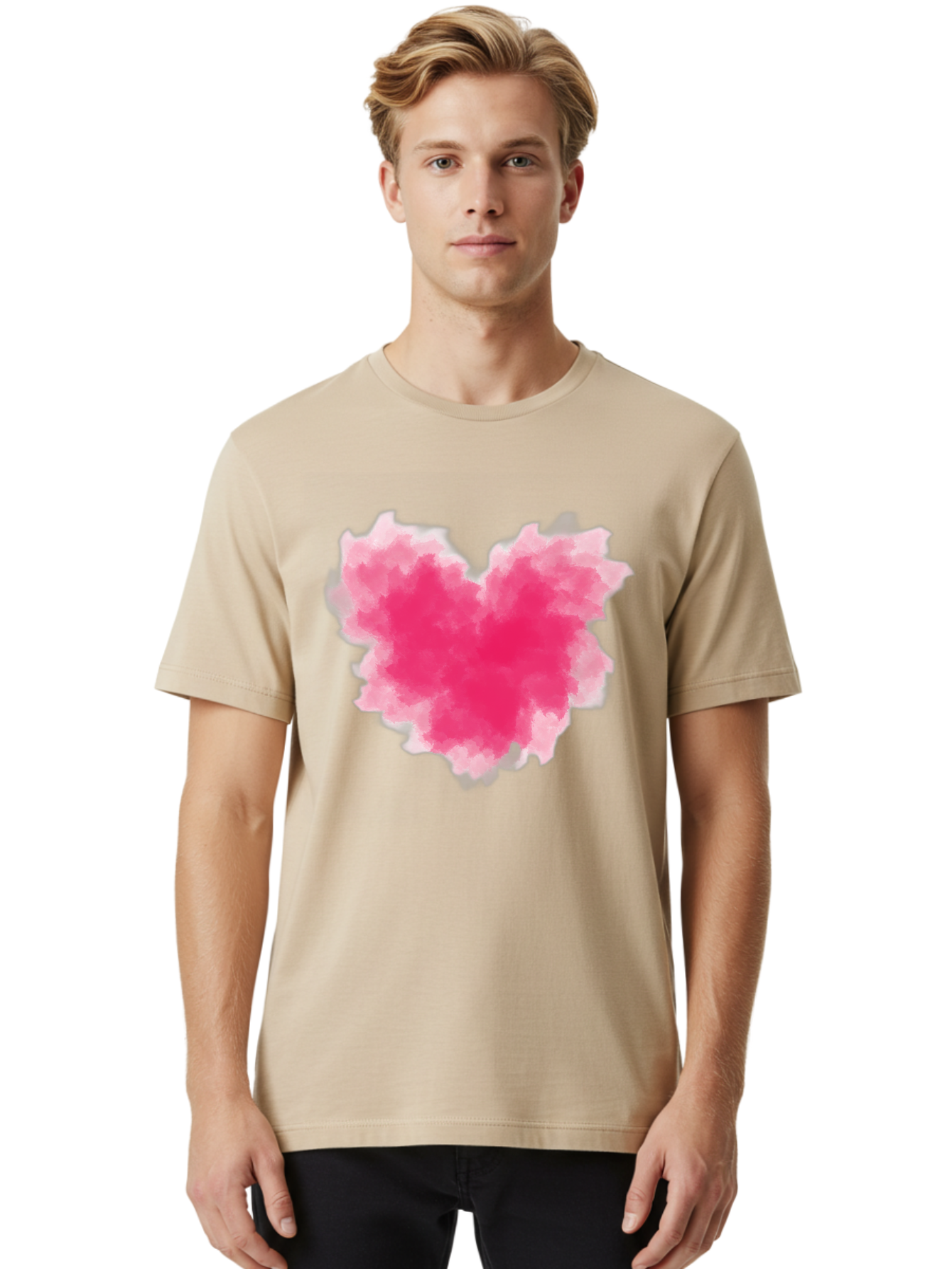 Pink-Heart-3 Men'S Graphic Tee, 100% Cotton, Comfortable Casual Summer Wear, Machine Washable, Vintage Camera, Old Camera, Antique Camera, Black Camera, Classic Photography, Photography Equipment, Nostalgic Device, Film Camera, Camera Art Baj674