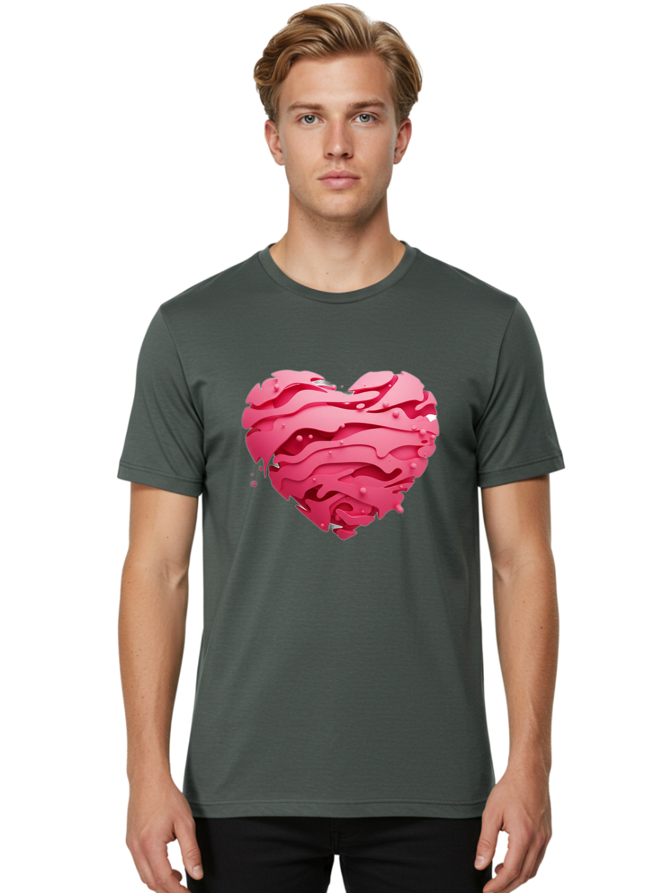 Pink-Heart-5 Men'S Graphic Tee, 100% Cotton, Comfortable Casual Summer Wear, Machine Washable, Vintage Camera, Old Camera, Antique Camera, Black Camera, Classic Photography, Photography Equipment, Nostalgic Device, Film Camera, Camera Art Baj676