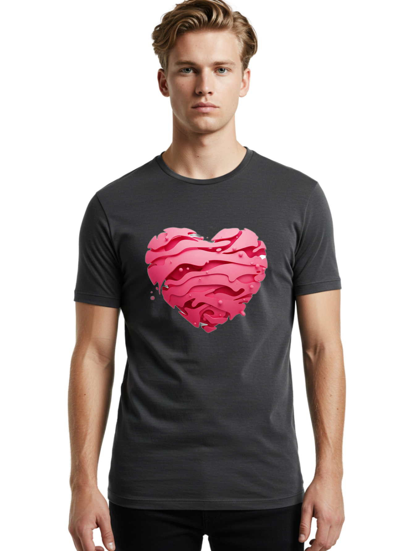 Pink-Heart-5 Men'S Graphic Tee, 100% Cotton, Comfortable Casual Summer Wear, Machine Washable, Vintage Camera, Old Camera, Antique Camera, Black Camera, Classic Photography, Photography Equipment, Nostalgic Device, Film Camera, Camera Art Baj676