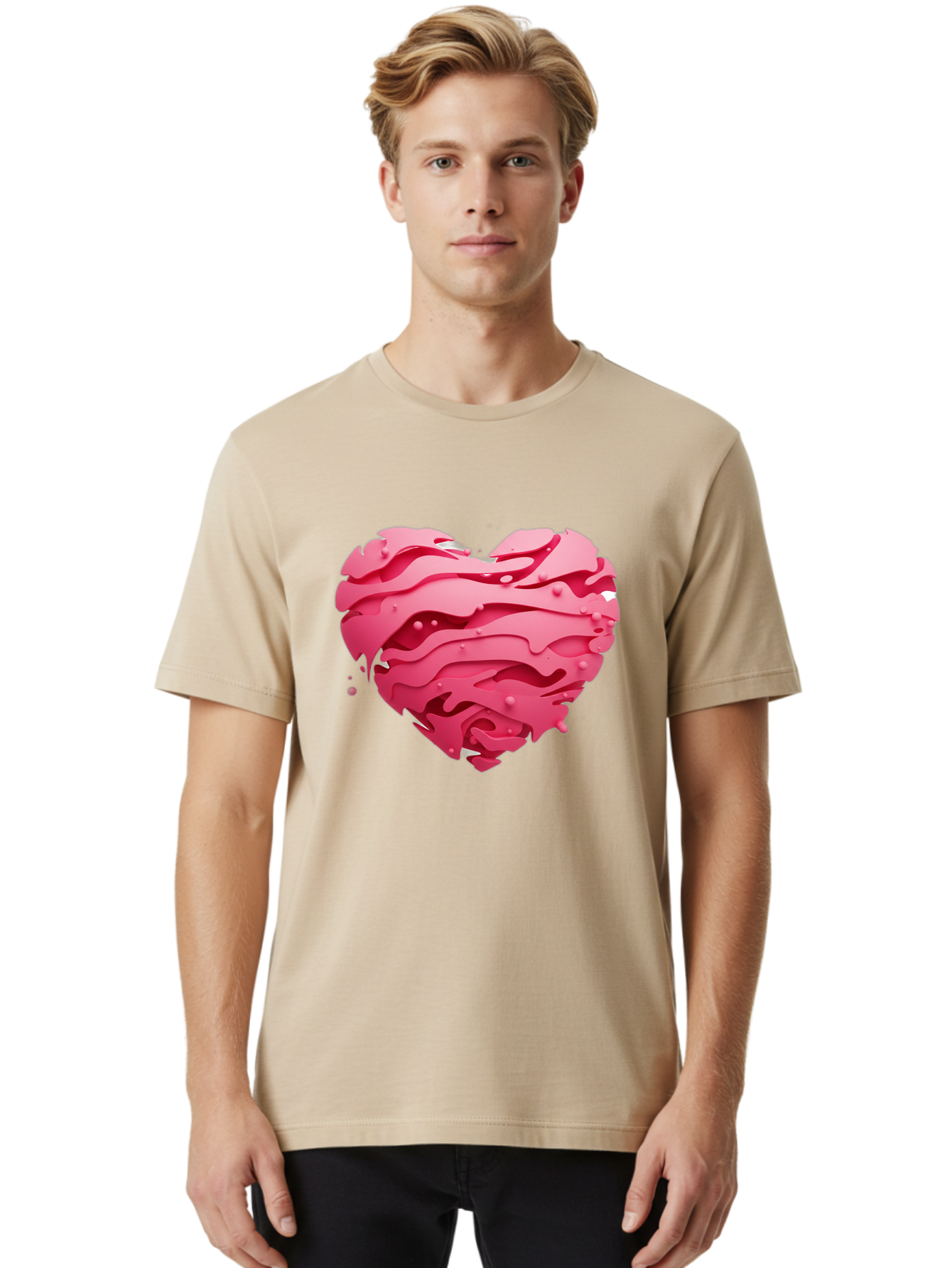 Pink-Heart-5 Men'S Graphic Tee, 100% Cotton, Comfortable Casual Summer Wear, Machine Washable, Vintage Camera, Old Camera, Antique Camera, Black Camera, Classic Photography, Photography Equipment, Nostalgic Device, Film Camera, Camera Art Baj676
