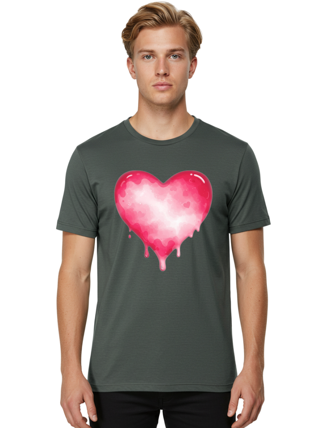 Pink-Heart-6 Men'S Graphic Tee, 100% Cotton, Comfortable Casual Summer Wear, Machine Washable, Vintage Camera, Old Camera, Antique Camera, Black Camera, Classic Photography, Photography Equipment, Nostalgic Device, Film Camera, Camera Art Baj677