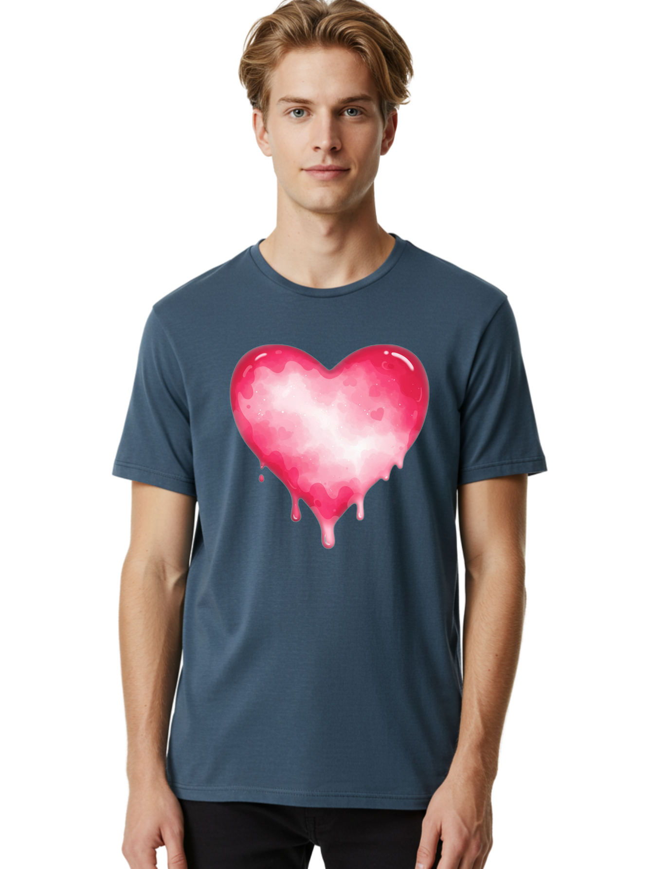 Pink-Heart-6 Men'S Graphic Tee, 100% Cotton, Comfortable Casual Summer Wear, Machine Washable, Vintage Camera, Old Camera, Antique Camera, Black Camera, Classic Photography, Photography Equipment, Nostalgic Device, Film Camera, Camera Art Baj677