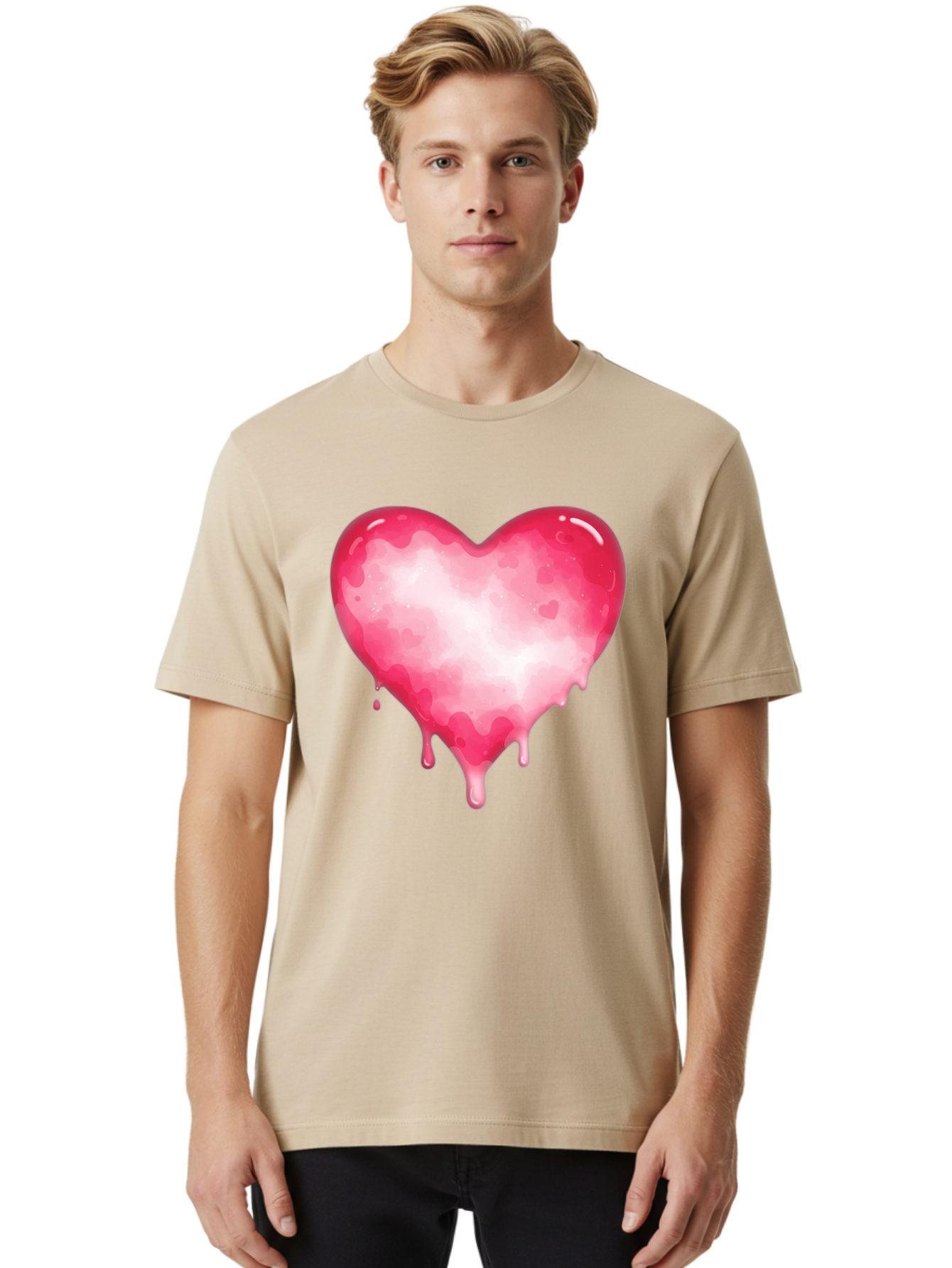 Pink-Heart-6 Men'S Graphic Tee, 100% Cotton, Comfortable Casual Summer Wear, Machine Washable, Vintage Camera, Old Camera, Antique Camera, Black Camera, Classic Photography, Photography Equipment, Nostalgic Device, Film Camera, Camera Art Baj677