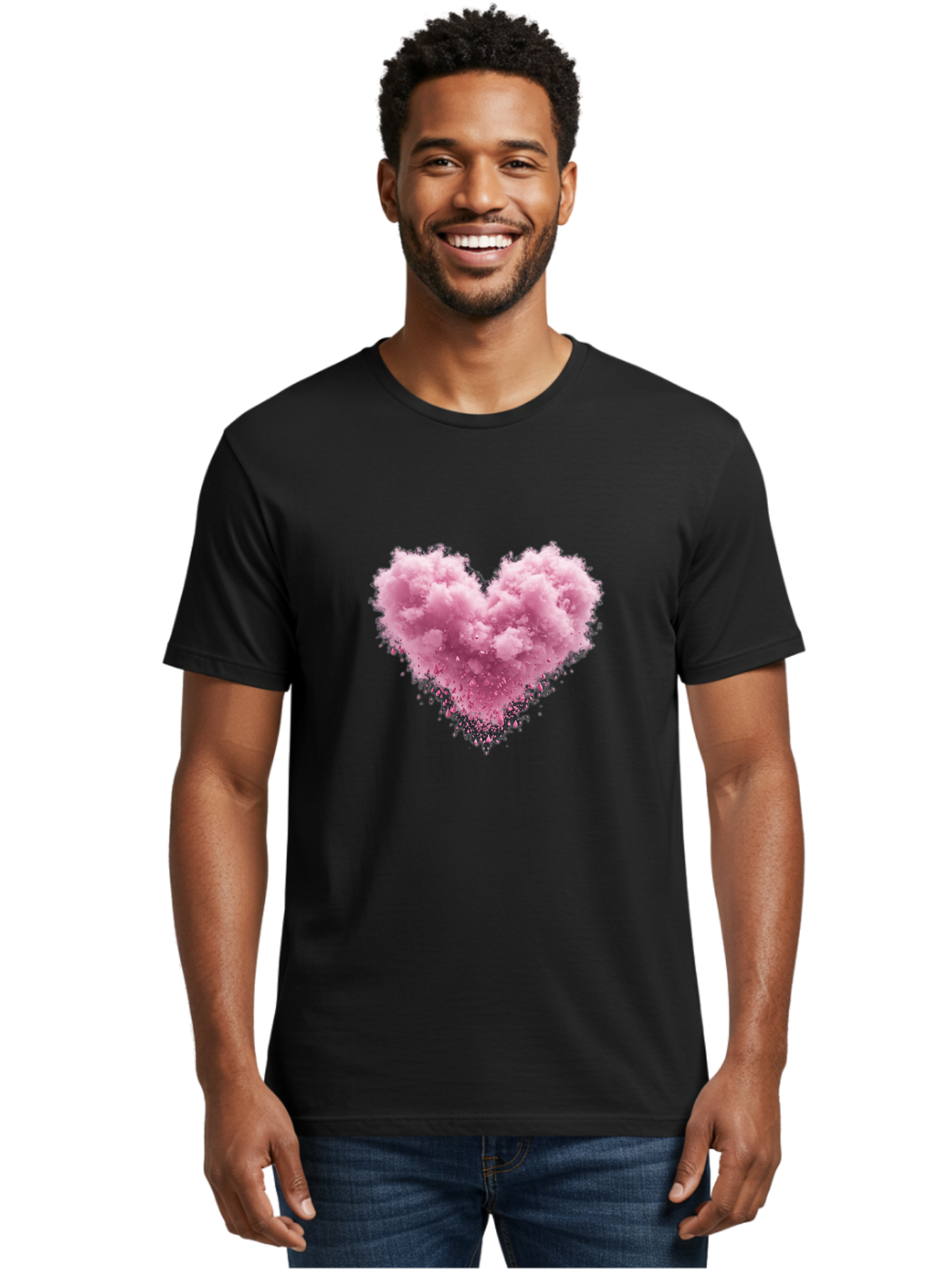 Pink-Heart-Cloud Men'S Graphic Tee, 100% Cotton, Comfortable Casual Summer Wear, Machine Washable, Vintage Camera, Old Camera, Antique Camera, Black Camera, Classic Photography, Photography Equipment, Nostalgic Device, Film Camera, Camera Art Baj680