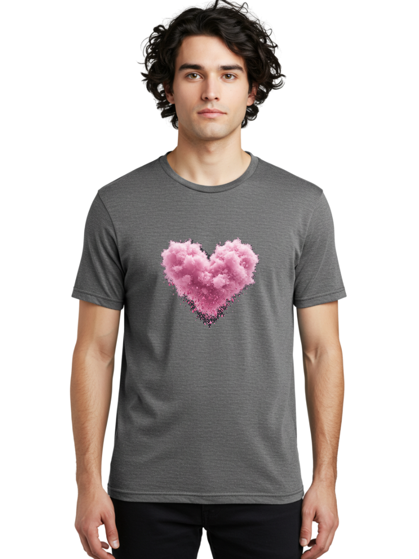 Pink-Heart-Cloud Men'S Graphic Tee, 100% Cotton, Comfortable Casual Summer Wear, Machine Washable, Vintage Camera, Old Camera, Antique Camera, Black Camera, Classic Photography, Photography Equipment, Nostalgic Device, Film Camera, Camera Art Baj680