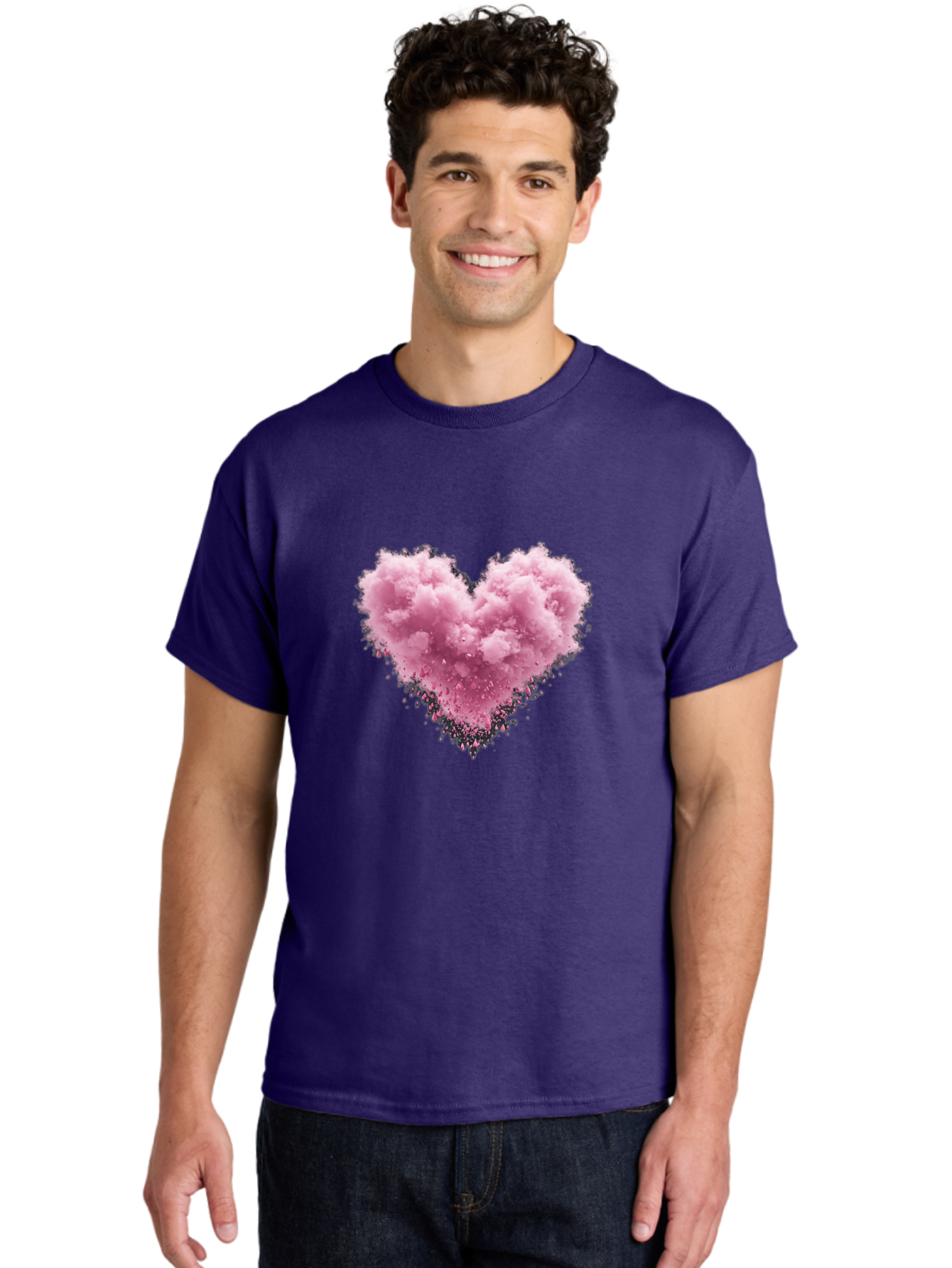 Pink-Heart-Cloud Men'S Graphic Tee, 100% Cotton, Comfortable Casual Summer Wear, Machine Washable, Vintage Camera, Old Camera, Antique Camera, Black Camera, Classic Photography, Photography Equipment, Nostalgic Device, Film Camera, Camera Art Baj680
