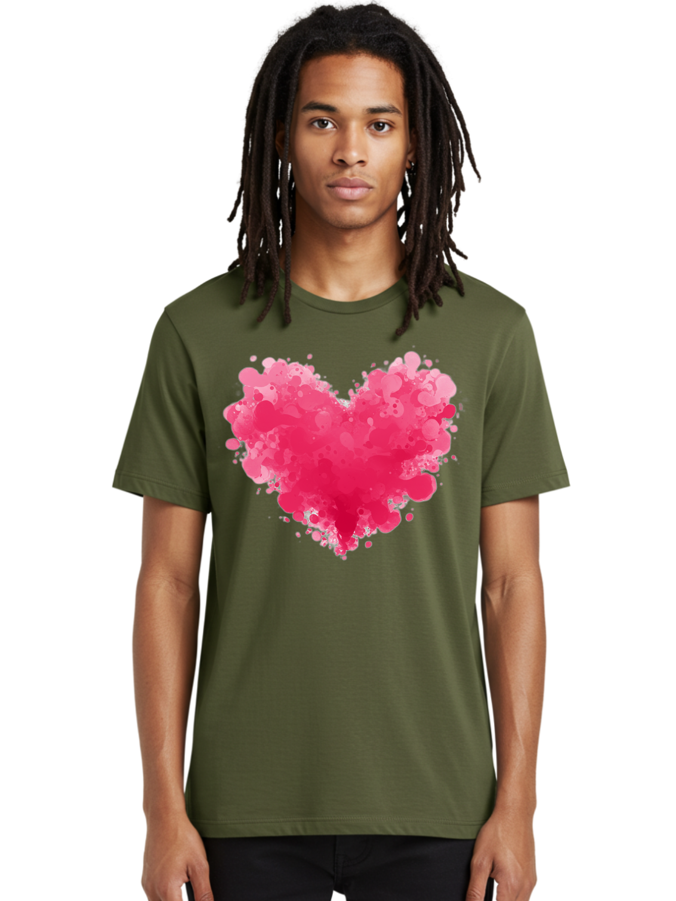 Pink-Heart-Splatter Men'S Graphic Tee, 100% Cotton, Comfortable Casual Summer Wear, Machine Washable, Vintage Camera, Old Camera, Antique Camera, Black Camera, Classic Photography, Photography Equipment, Nostalgic Device, Film Camera, Baj683