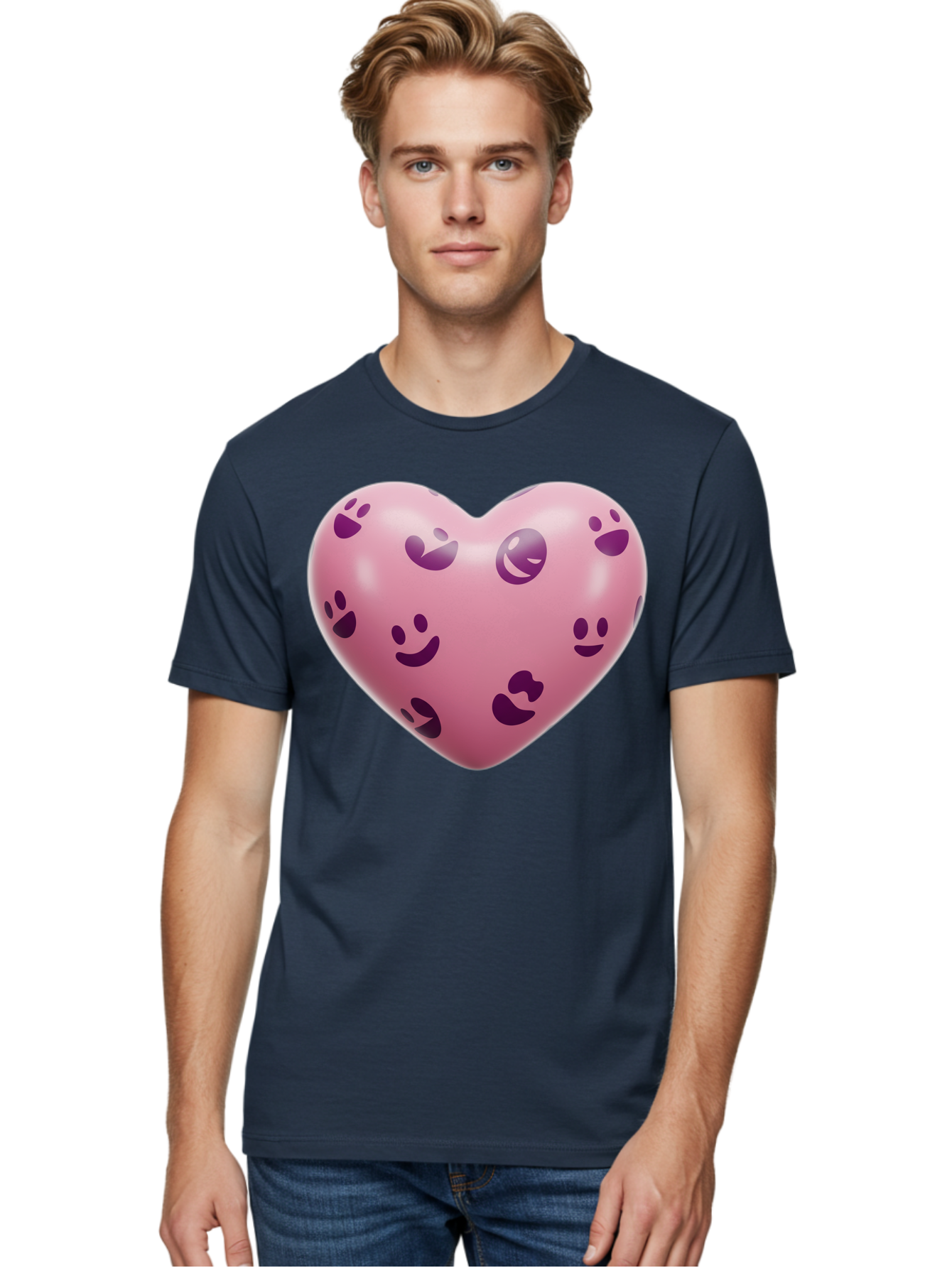 Pink-Heart-With-Purple-Emoji-Faces Men'S Graphic Tee, 100% Cotton, Comfortable Casual Summer Wear, Machine Washable, Vintage Camera, Old Camera, Antique Camera, Black Camera, Classic Photography, Photography Equipment, Nostalgic Device, Baj684