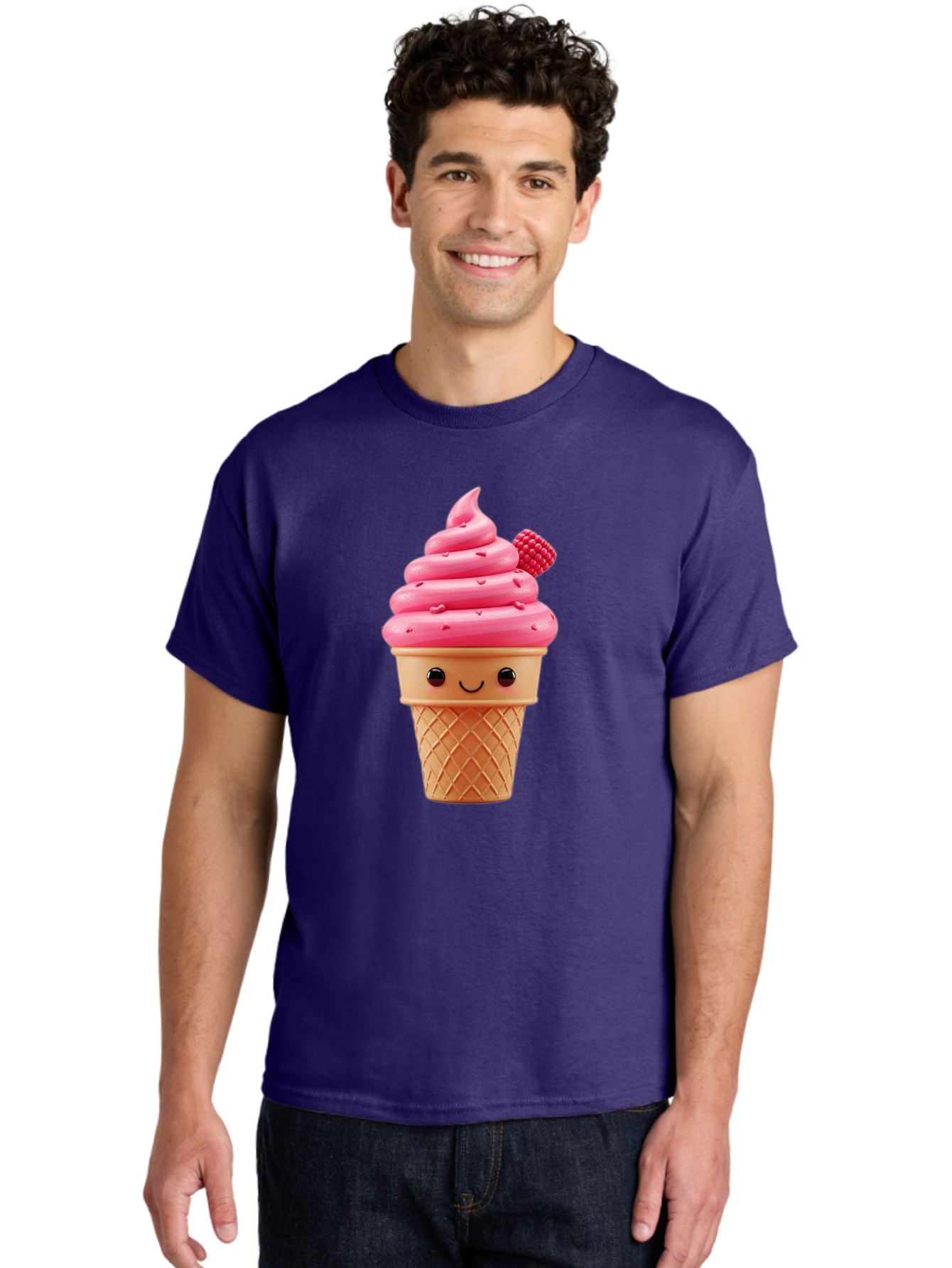 Pink-Ice-Cream-Cone-1 Men'S Graphic Tee, 100% Cotton, Comfortable Casual Summer Wear, Machine Washable, Vintage Camera, Old Camera, Antique Camera, Black Camera, Classic Photography, Photography Equipment, Nostalgic Device, Film Camera, Baj687