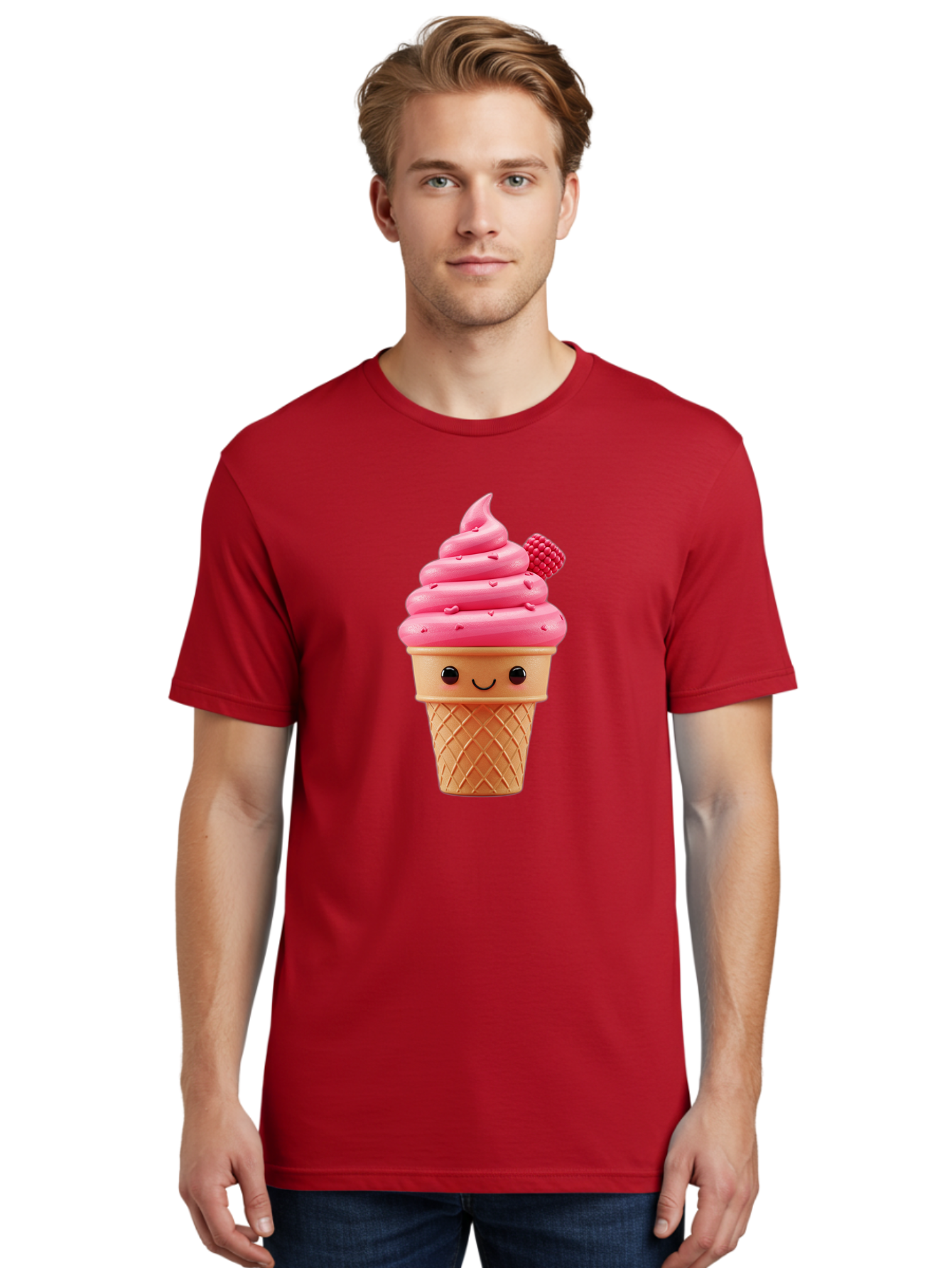 Pink-Ice-Cream-Cone-1 Men'S Graphic Tee, 100% Cotton, Comfortable Casual Summer Wear, Machine Washable, Vintage Camera, Old Camera, Antique Camera, Black Camera, Classic Photography, Photography Equipment, Nostalgic Device, Film Camera, Baj687