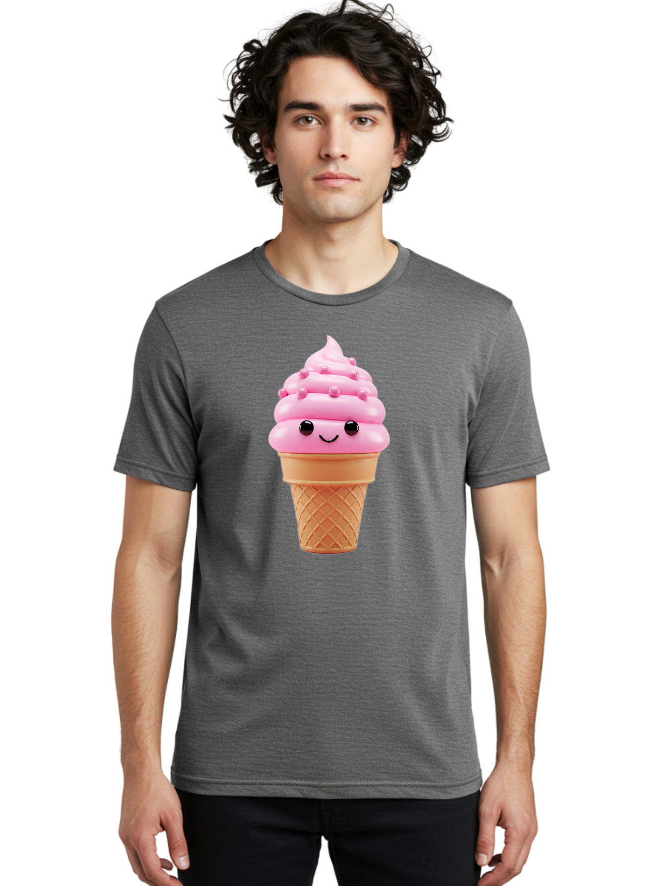 Pink-Ice-Cream-Cone Men'S Graphic Tee, 100% Cotton, Comfortable Casual Summer Wear, Machine Washable, Vintage Camera, Old Camera, Antique Camera, Black Camera, Classic Photography, Photography Equipment, Nostalgic Device, Film Camera, Baj688