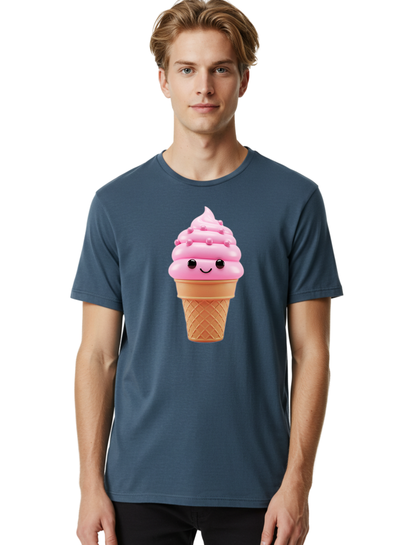 Pink-Ice-Cream-Cone Men'S Graphic Tee, 100% Cotton, Comfortable Casual Summer Wear, Machine Washable, Vintage Camera, Old Camera, Antique Camera, Black Camera, Classic Photography, Photography Equipment, Nostalgic Device, Film Camera, Baj688