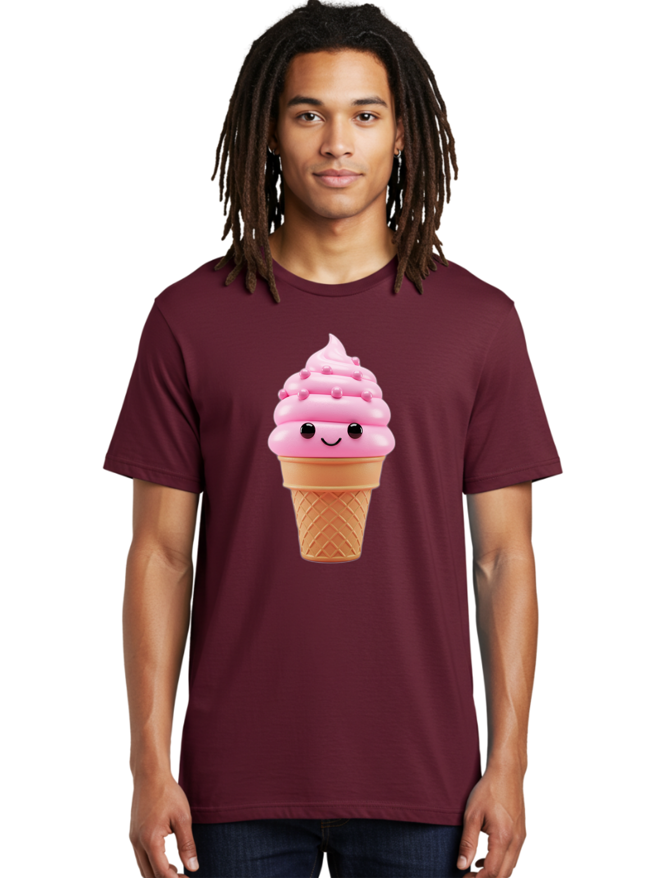 Pink-Ice-Cream-Cone Men'S Graphic Tee, 100% Cotton, Comfortable Casual Summer Wear, Machine Washable, Vintage Camera, Old Camera, Antique Camera, Black Camera, Classic Photography, Photography Equipment, Nostalgic Device, Film Camera, Baj688