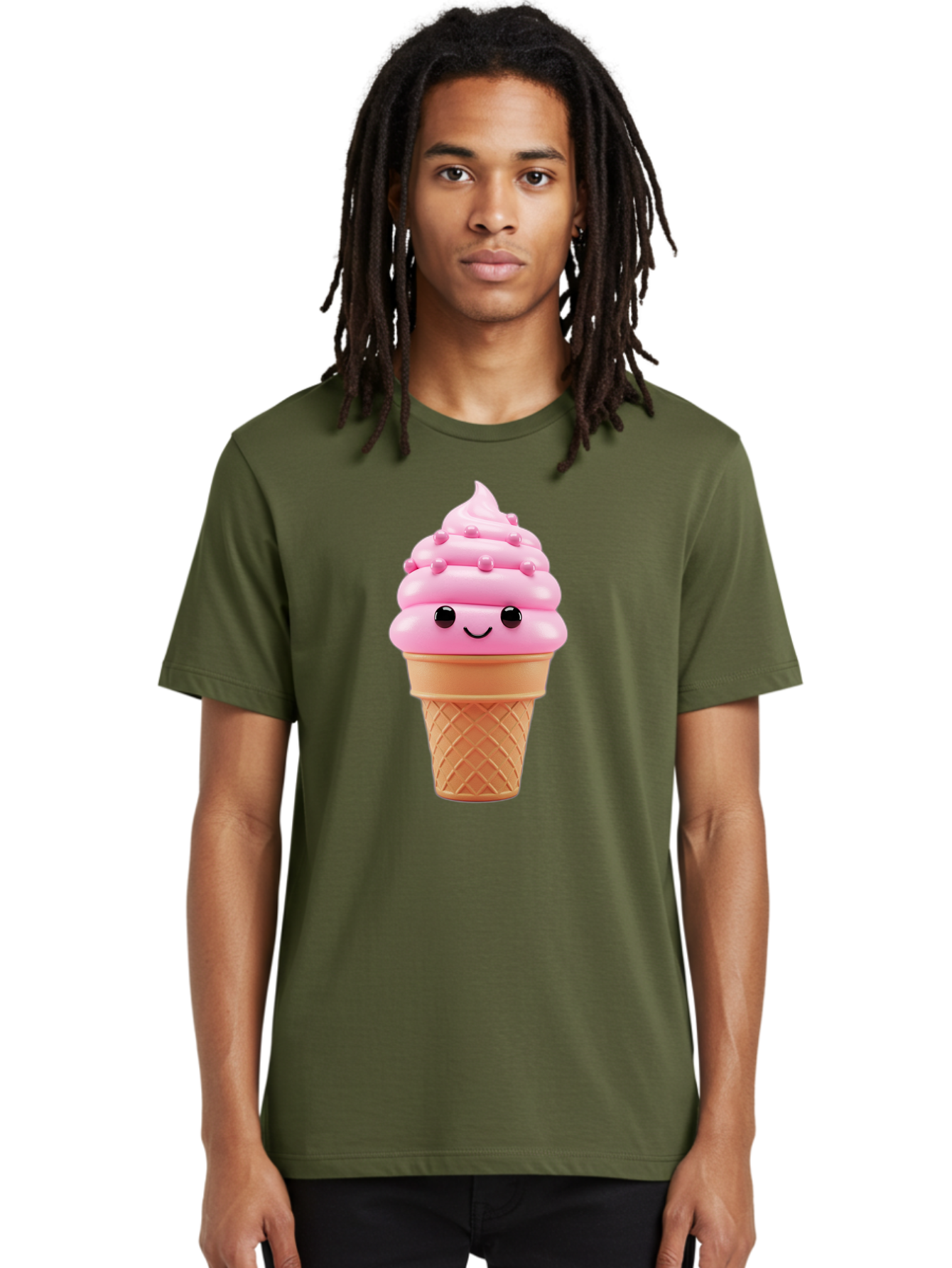 Pink-Ice-Cream-Cone Men'S Graphic Tee, 100% Cotton, Comfortable Casual Summer Wear, Machine Washable, Vintage Camera, Old Camera, Antique Camera, Black Camera, Classic Photography, Photography Equipment, Nostalgic Device, Film Camera, Baj688