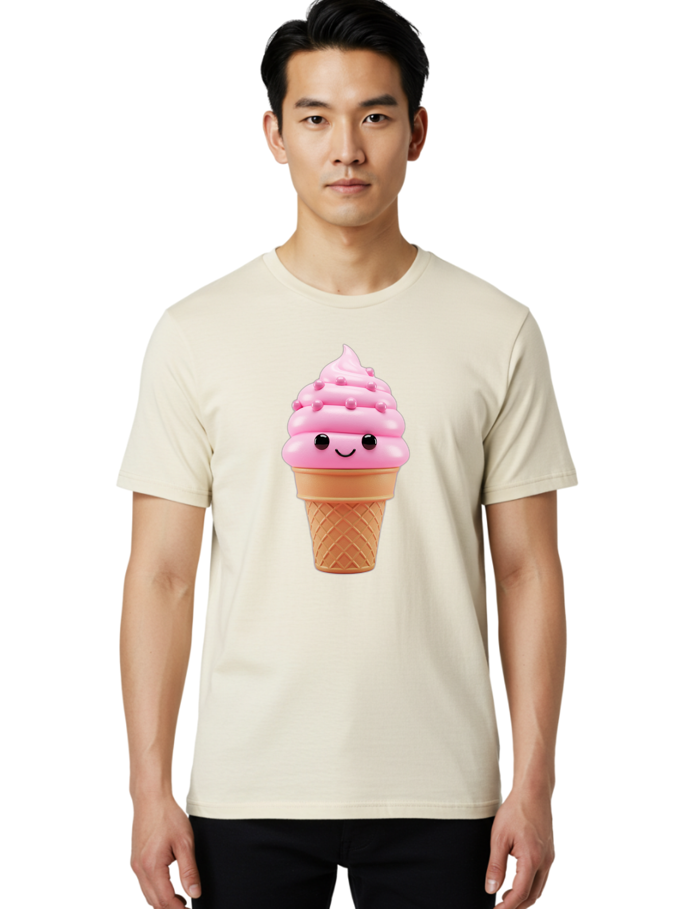 Pink-Ice-Cream-Cone Men'S Graphic Tee, 100% Cotton, Comfortable Casual Summer Wear, Machine Washable, Vintage Camera, Old Camera, Antique Camera, Black Camera, Classic Photography, Photography Equipment, Nostalgic Device, Film Camera, Baj688