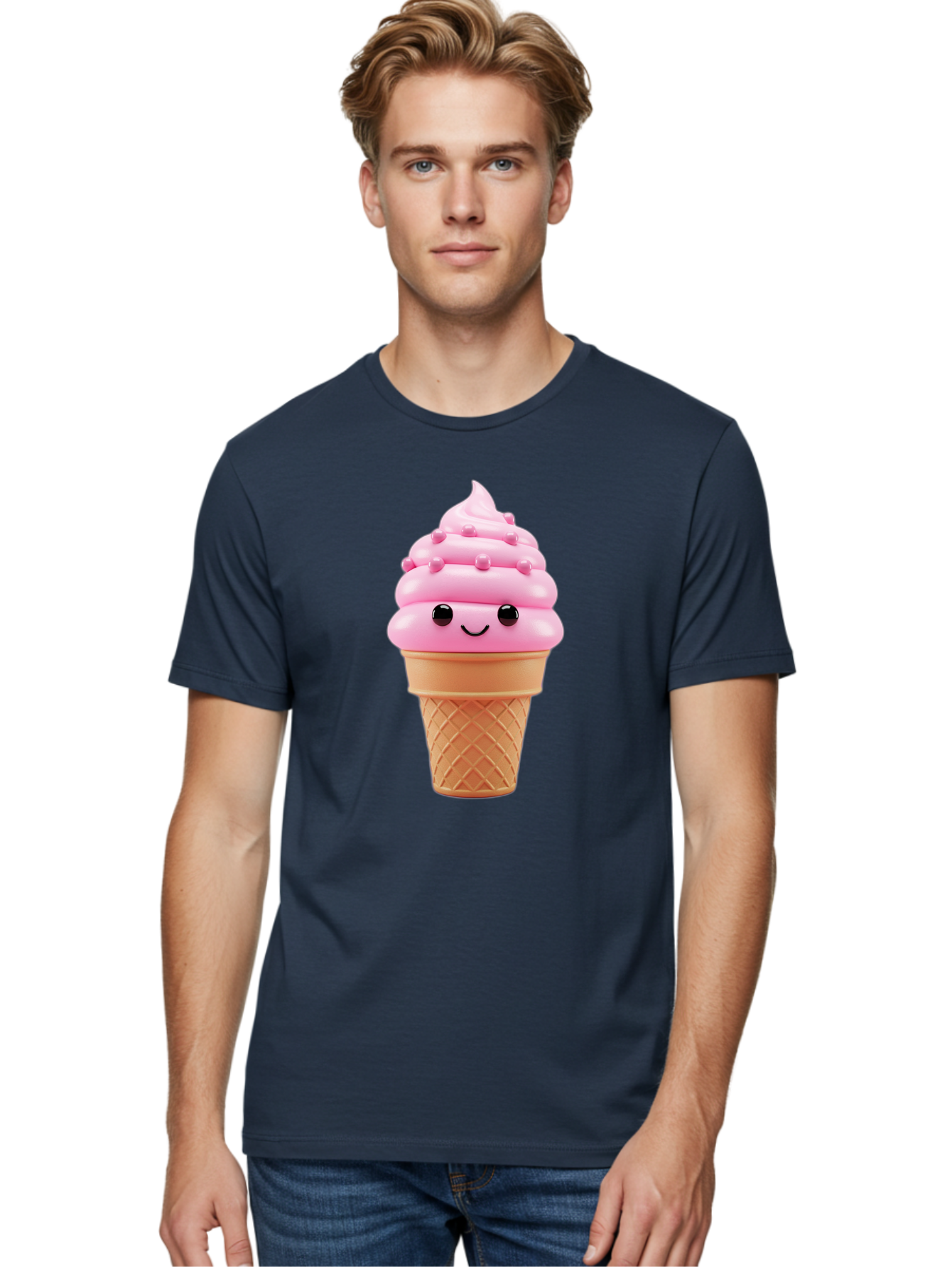 Pink-Ice-Cream-Cone Men'S Graphic Tee, 100% Cotton, Comfortable Casual Summer Wear, Machine Washable, Vintage Camera, Old Camera, Antique Camera, Black Camera, Classic Photography, Photography Equipment, Nostalgic Device, Film Camera, Baj688