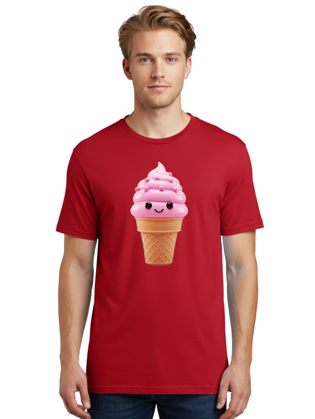 Pink-Ice-Cream-Cone Men'S Graphic Tee, 100% Cotton, Comfortable Casual Summer Wear, Machine Washable, Vintage Camera, Old Camera, Antique Camera, Black Camera, Classic Photography, Photography Equipment, Nostalgic Device, Film Camera, Baj688