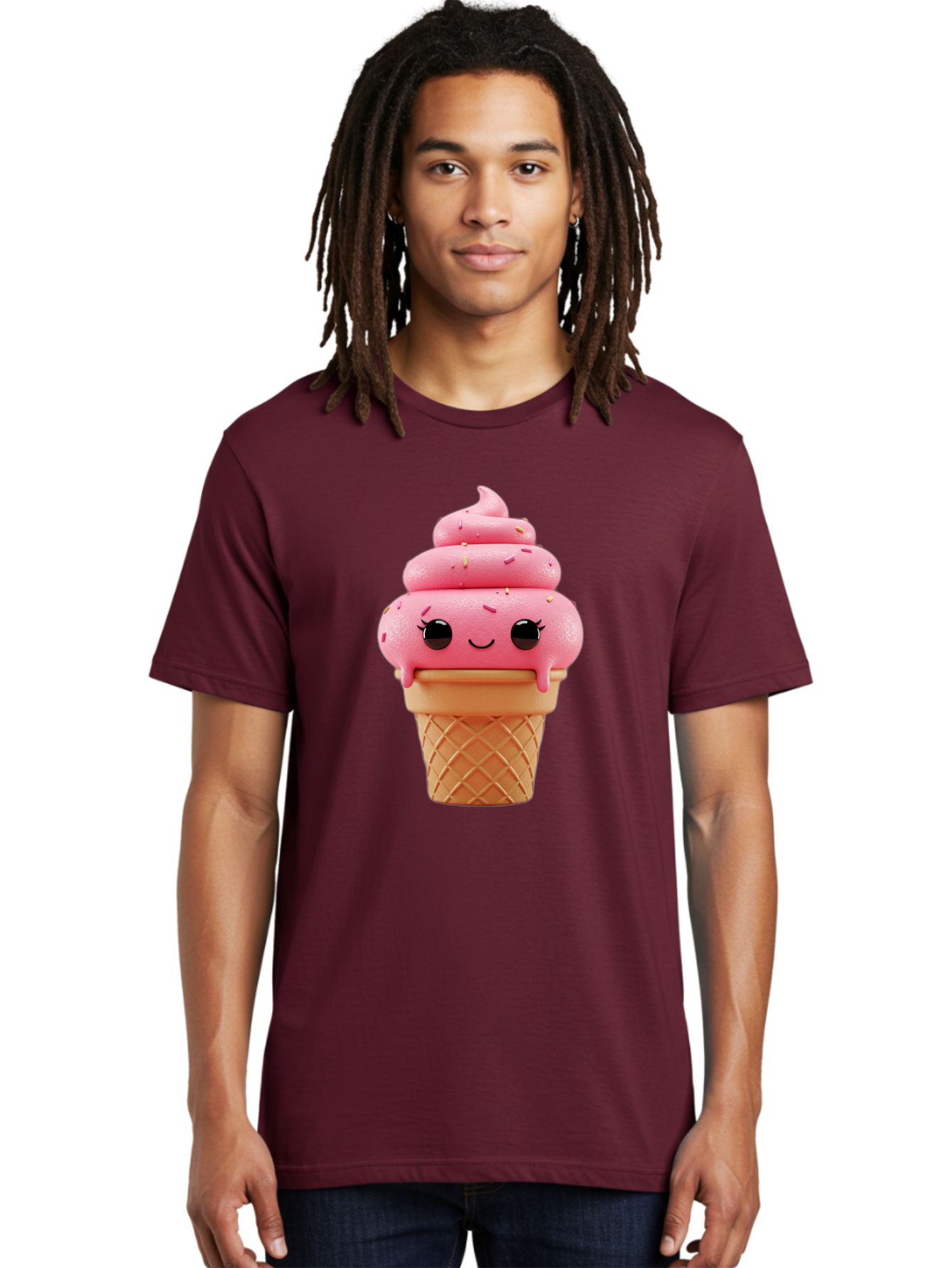 Pink-Ice-Cream Men'S Graphic Tee, 100% Cotton, Comfortable Casual Summer Wear, Machine Washable, Vintage Camera, Old Camera, Antique Camera, Black Camera, Classic Photography, Photography Equipment, Nostalgic Device, Film Camera, Camera Art Baj689