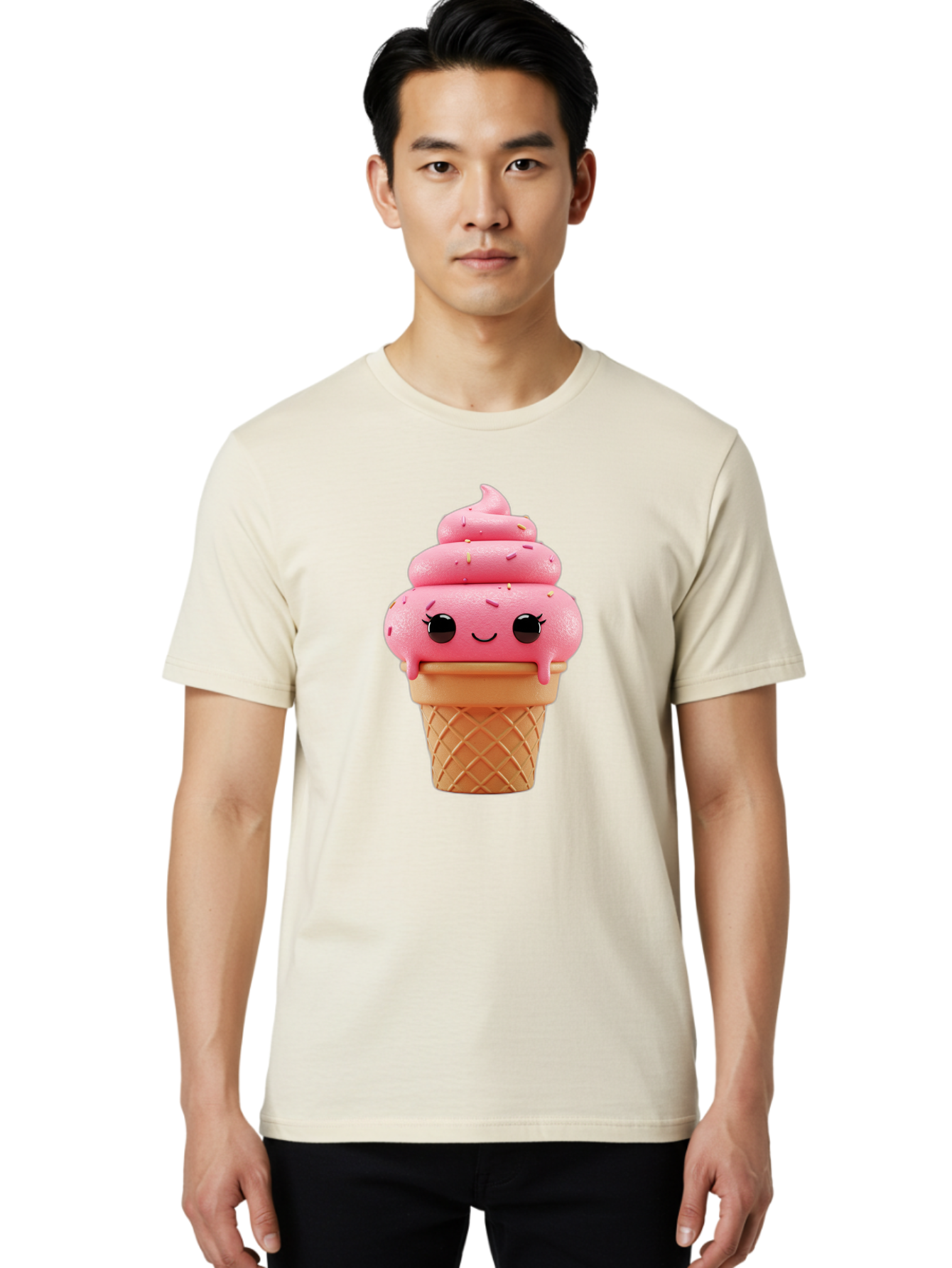 Pink-Ice-Cream Men'S Graphic Tee, 100% Cotton, Comfortable Casual Summer Wear, Machine Washable, Vintage Camera, Old Camera, Antique Camera, Black Camera, Classic Photography, Photography Equipment, Nostalgic Device, Film Camera, Camera Art Baj689