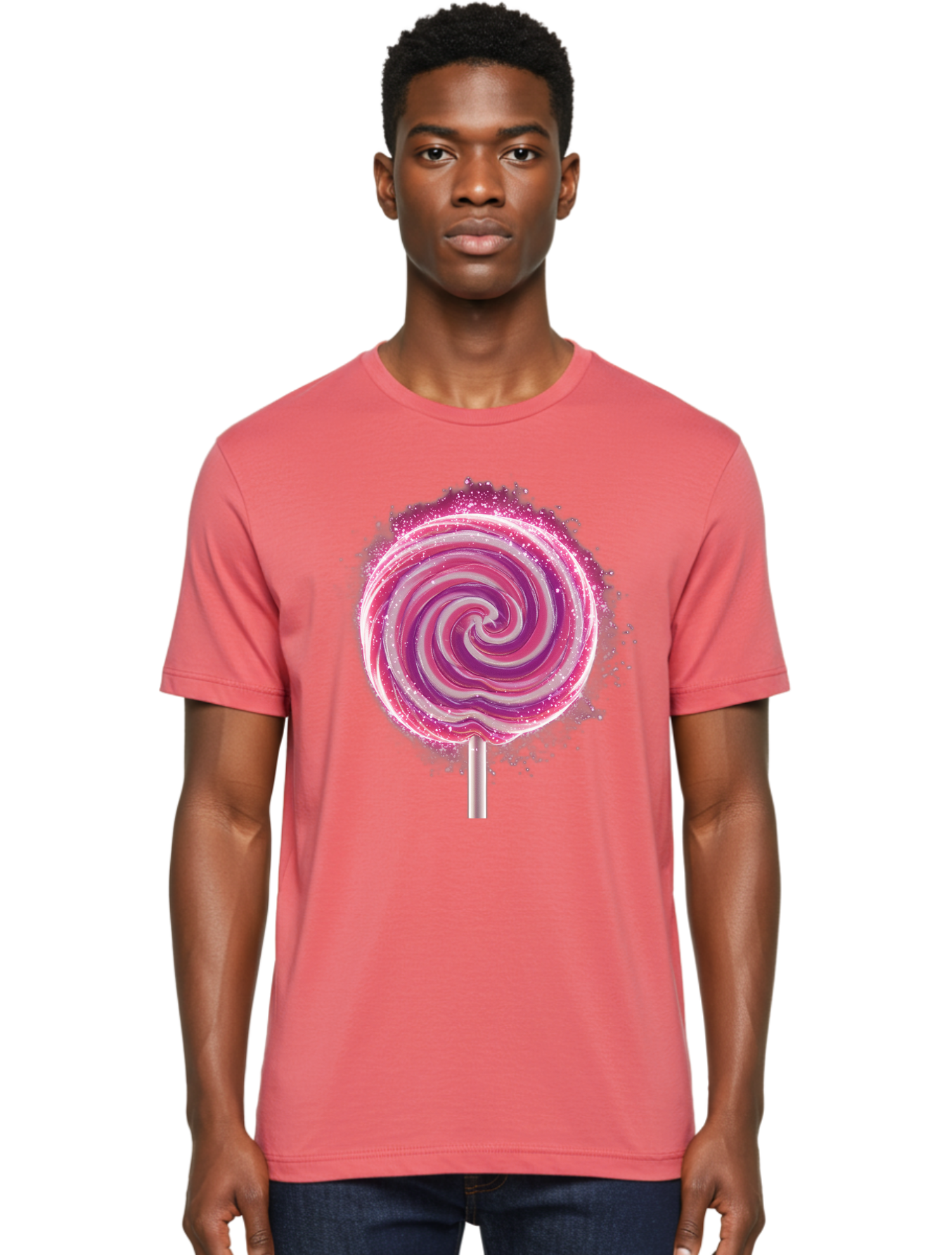 Pink-Swirl-Lollipop Men'S Graphic Tee, 100% Cotton, Comfortable Casual Summer Wear, Machine Washable, Vintage Camera, Old Camera, Antique Camera, Black Camera, Classic Photography, Photography Equipment, Nostalgic Device, Film Camera, Baj695