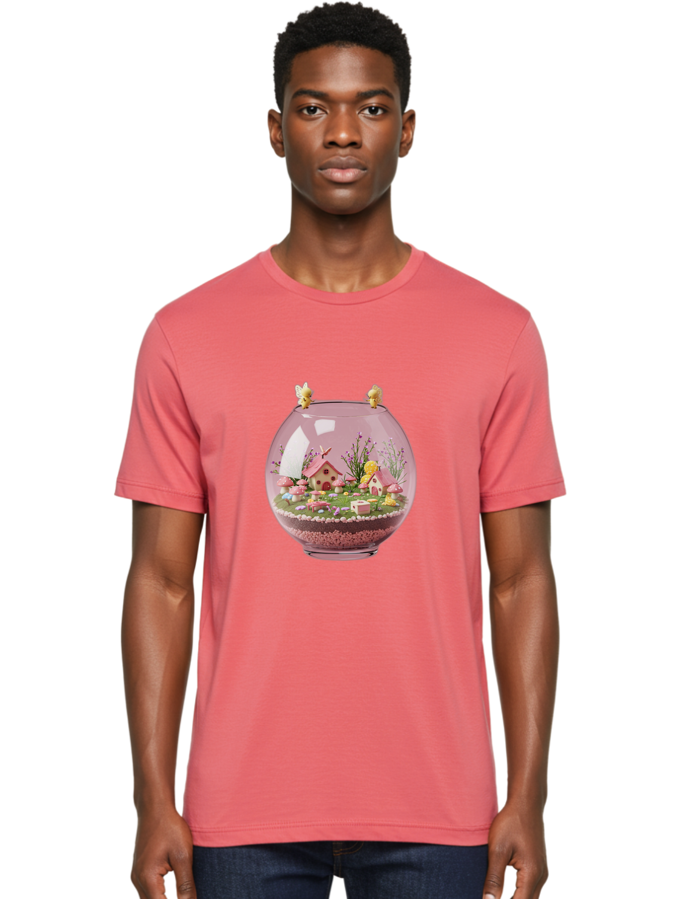 Pink-Terrarium Men'S Graphic Tee, 100% Cotton, Comfortable Casual Summer Wear, Machine Washable, Vintage Camera, Old Camera, Antique Camera, Black Camera, Classic Photography, Photography Equipment, Nostalgic Device, Film Camera, Camera Art Baj696