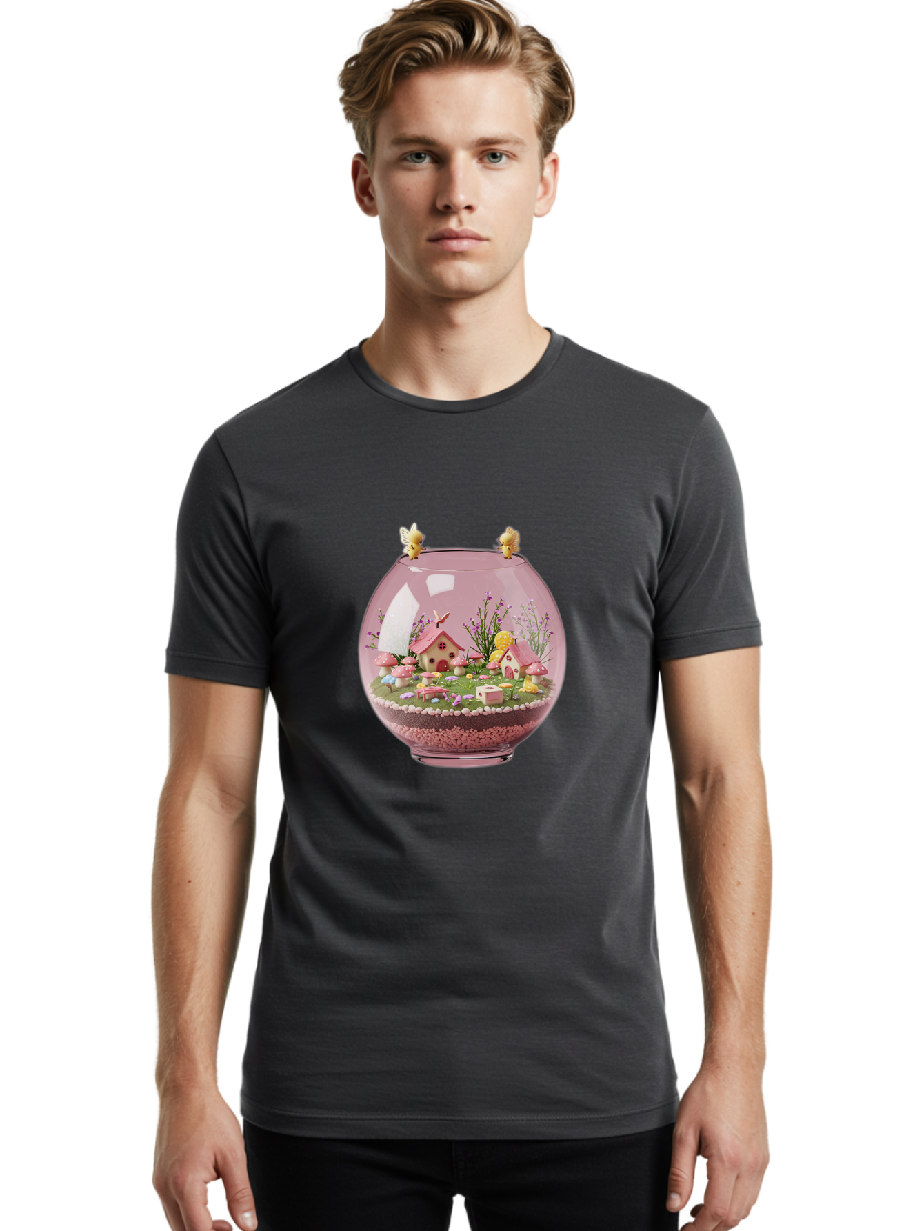 Pink-Terrarium Men'S Graphic Tee, 100% Cotton, Comfortable Casual Summer Wear, Machine Washable, Vintage Camera, Old Camera, Antique Camera, Black Camera, Classic Photography, Photography Equipment, Nostalgic Device, Film Camera, Camera Art Baj696