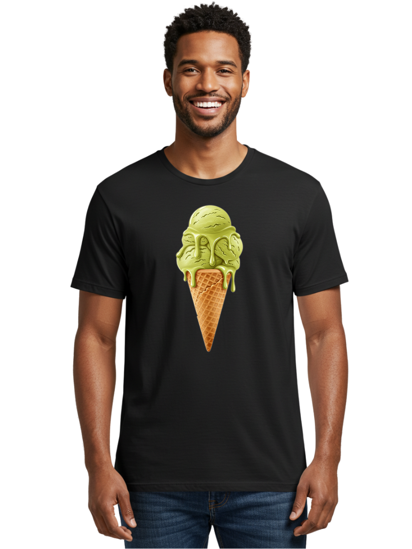 Pistachio-Ice-Cream-Cone Men'S Graphic Tee, 100% Cotton, Comfortable Casual Summer Wear, Machine Washable, Vintage Camera, Old Camera, Antique Camera, Black Camera, Classic Photography, Photography Equipment, Nostalgic Device, Film Camera, Baj697