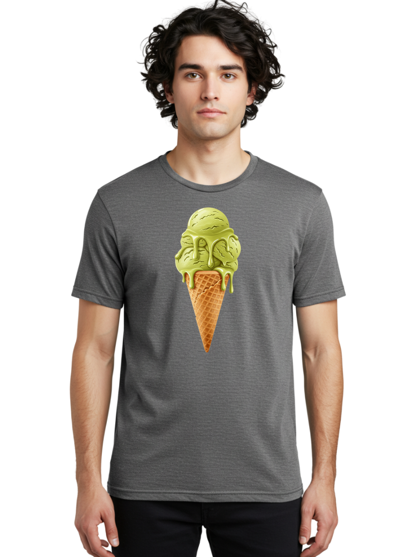 Pistachio-Ice-Cream-Cone Men'S Graphic Tee, 100% Cotton, Comfortable Casual Summer Wear, Machine Washable, Vintage Camera, Old Camera, Antique Camera, Black Camera, Classic Photography, Photography Equipment, Nostalgic Device, Film Camera, Baj697