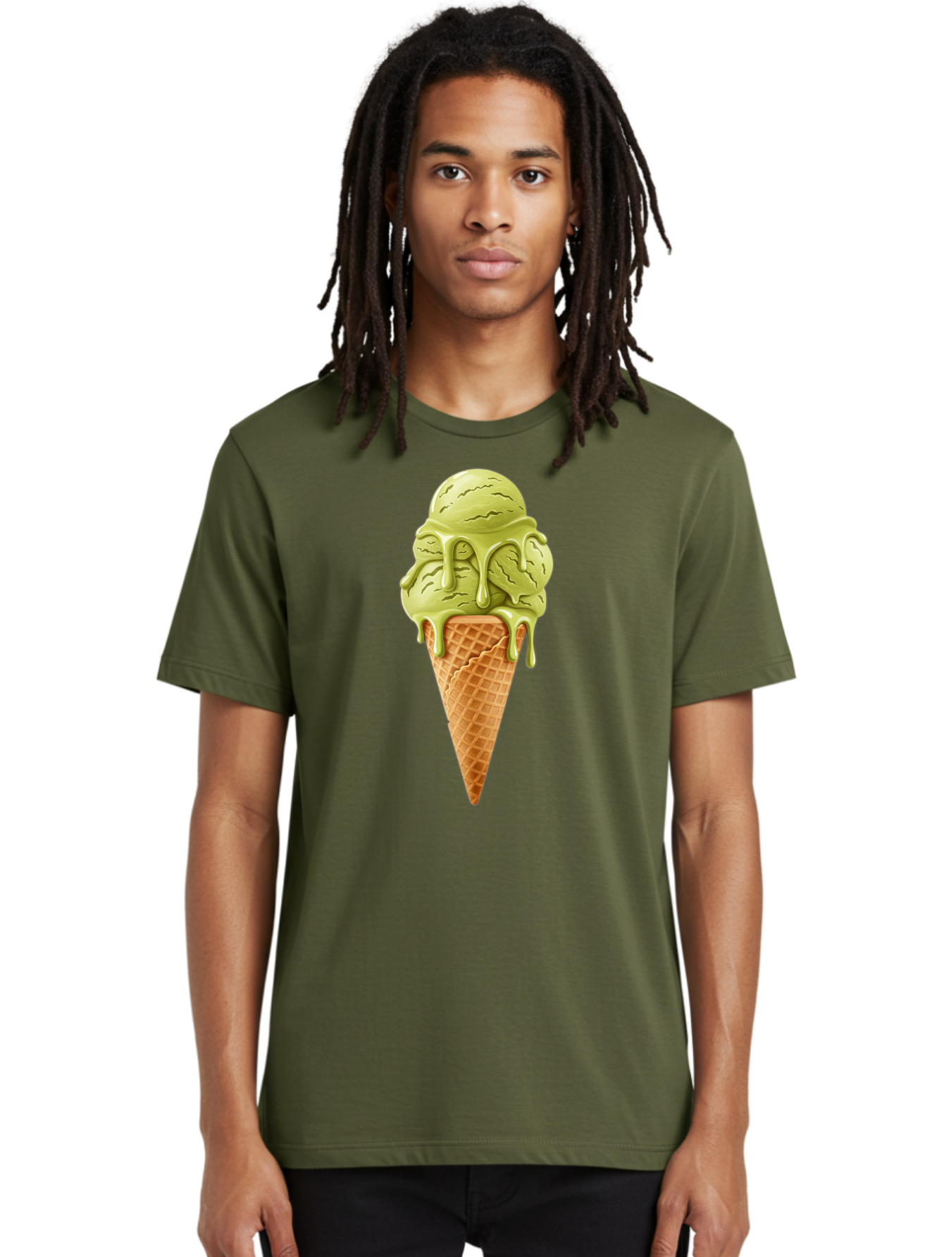 Pistachio-Ice-Cream-Cone Men'S Graphic Tee, 100% Cotton, Comfortable Casual Summer Wear, Machine Washable, Vintage Camera, Old Camera, Antique Camera, Black Camera, Classic Photography, Photography Equipment, Nostalgic Device, Film Camera, Baj697